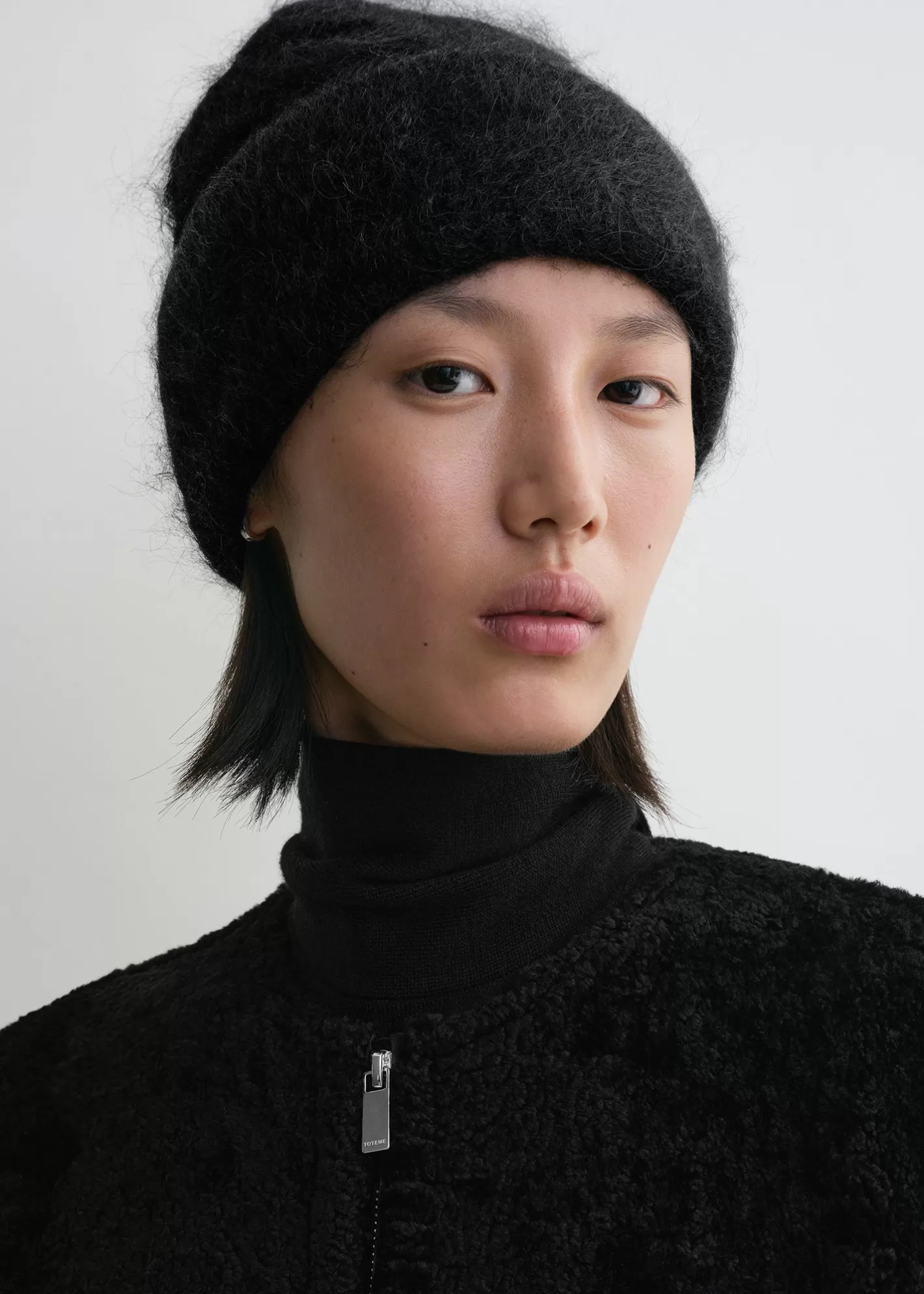 Hats & Gloves>TOTEME Alpaca knit beanie Black