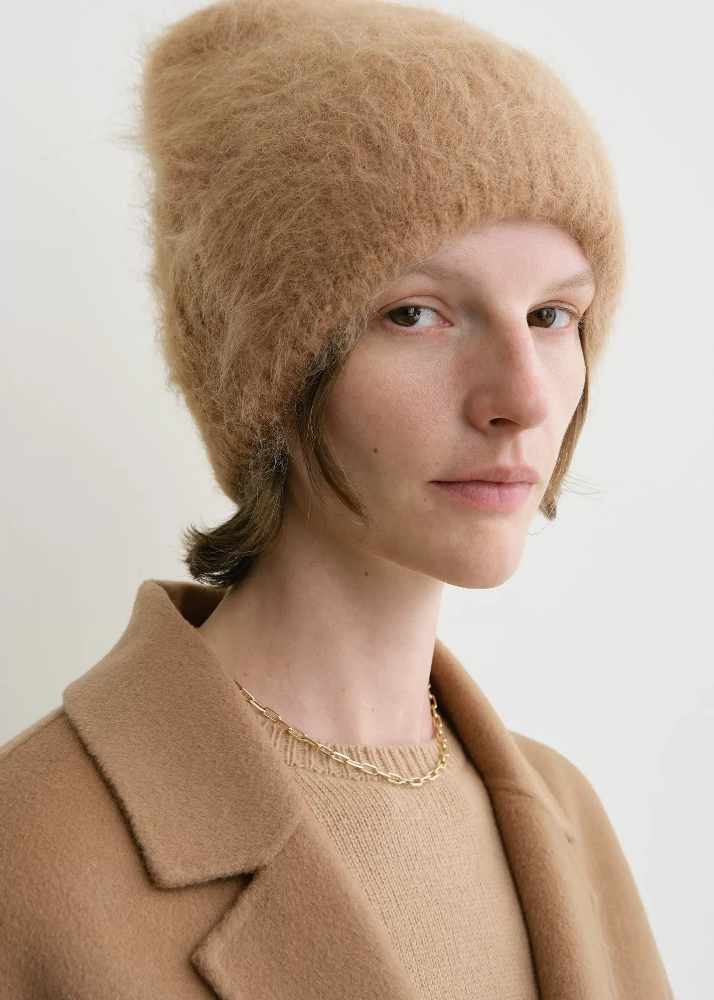 Hats & Gloves>TOTEME Alpaca knit beanie camel melange camelmelange