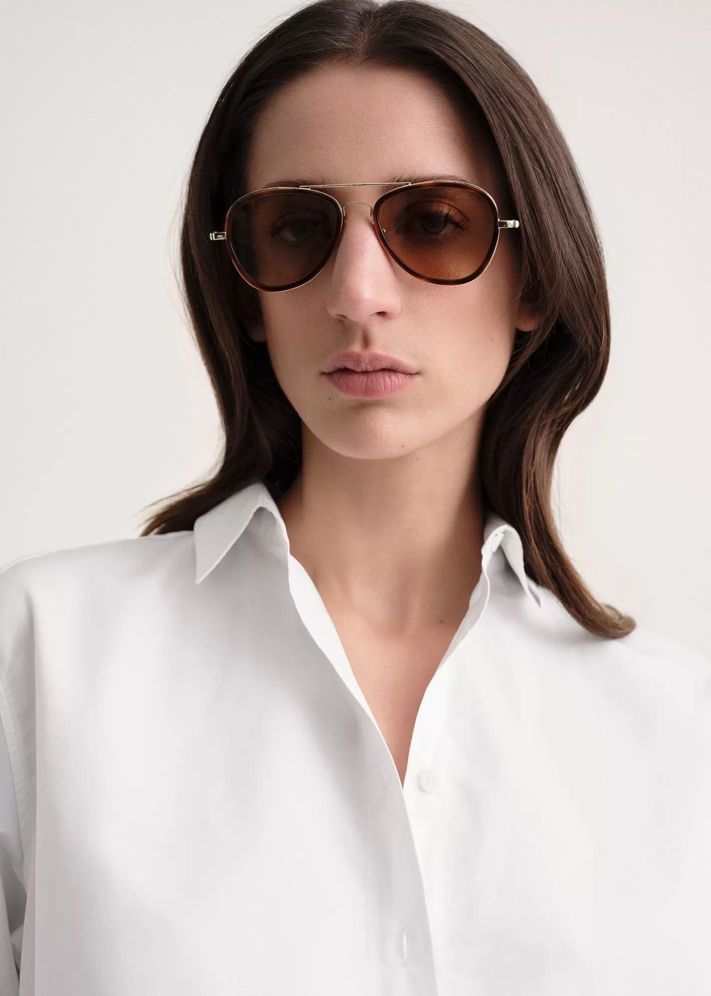 Sunglasses>TOTEME Aviator sunglasses light Havana Gold-lighthavana