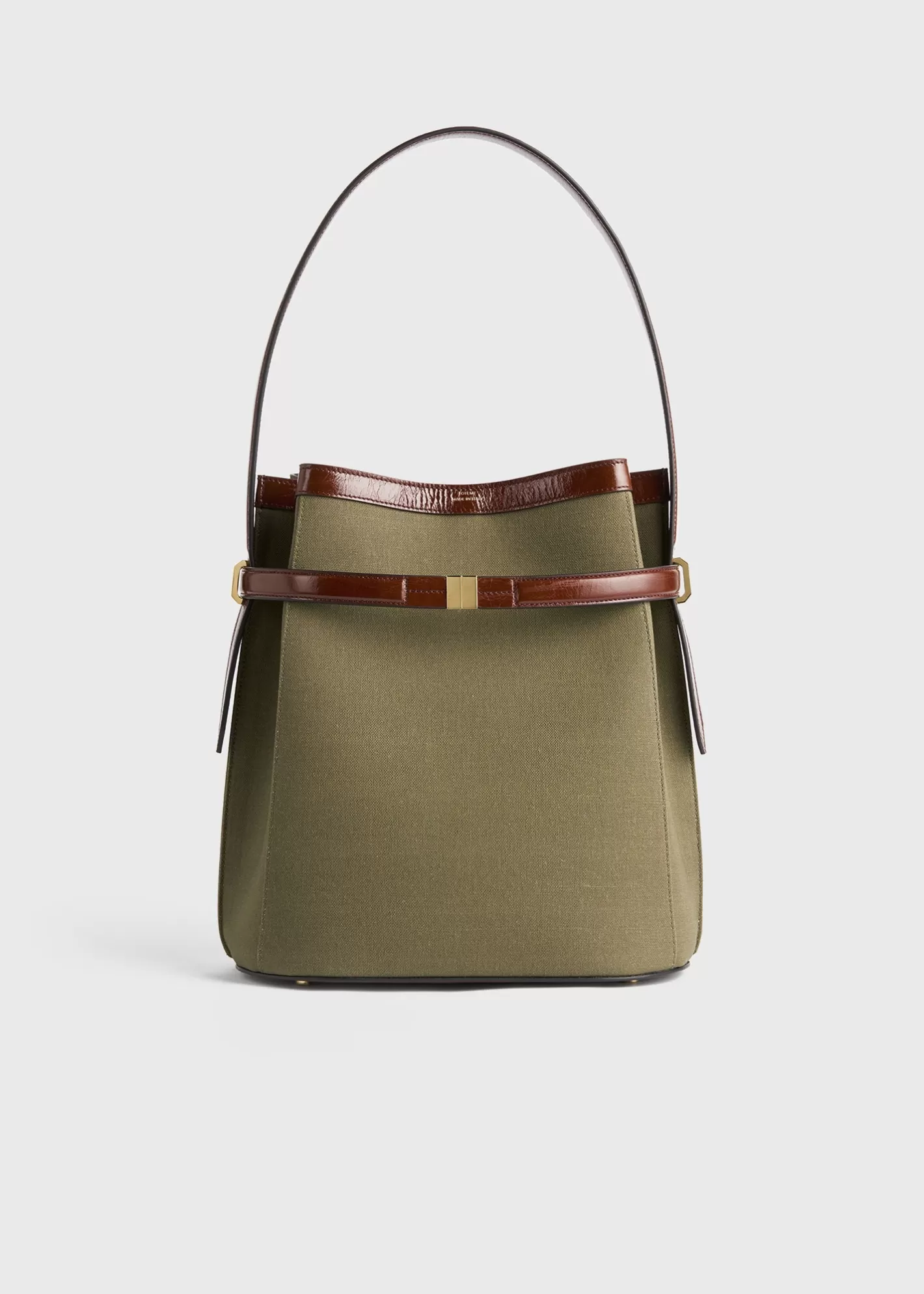 Belted Bucket Bags>TOTEME Belted canvas bucket bag khaki green khakigreen