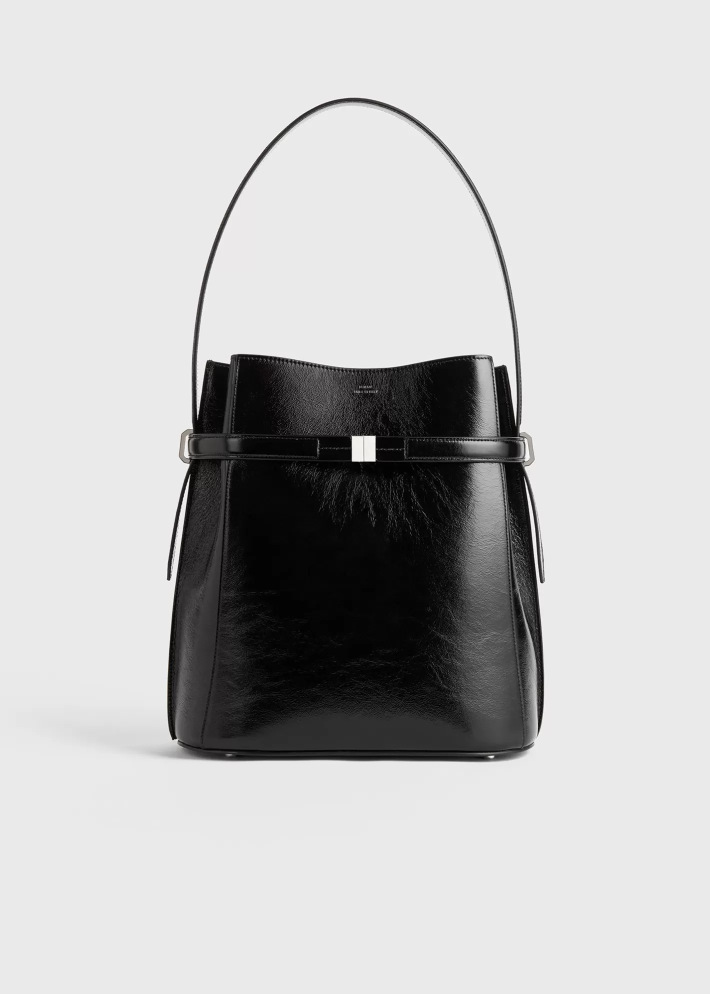 Belted Bucket Bags>TOTEME Belted Naplack bucket bag black