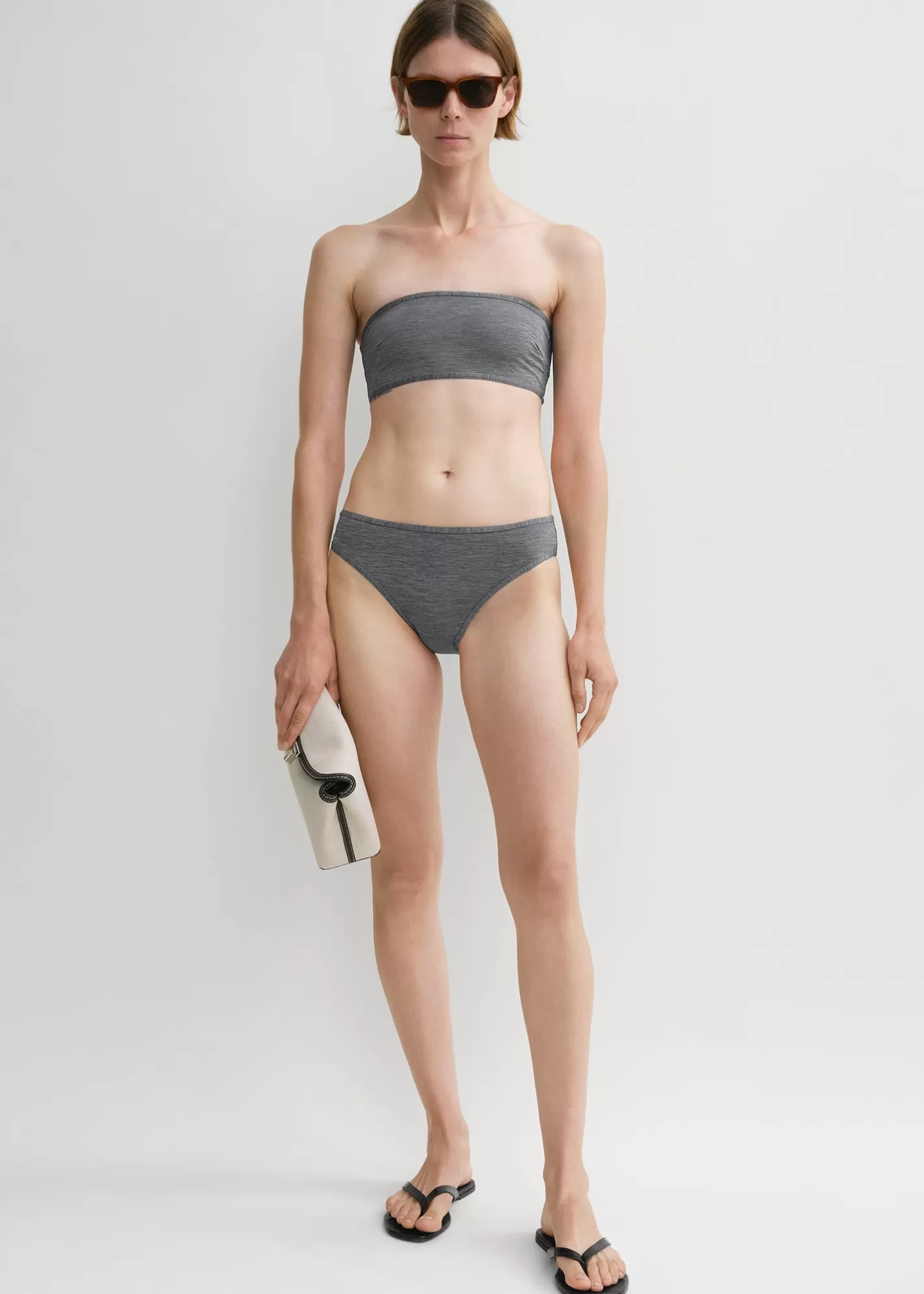 Swim>TOTEME Binding-edge bikini bottoms grey melange Greymelange