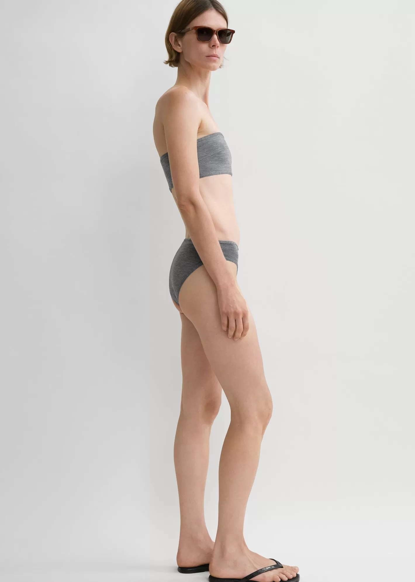 Swim>TOTEME Binding-edge bikini bottoms grey melange Greymelange