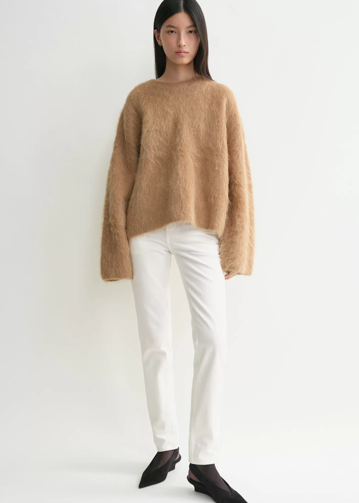 Knits & Sweaters>TOTEME Boxy alpaca knit camel melange camelmelange