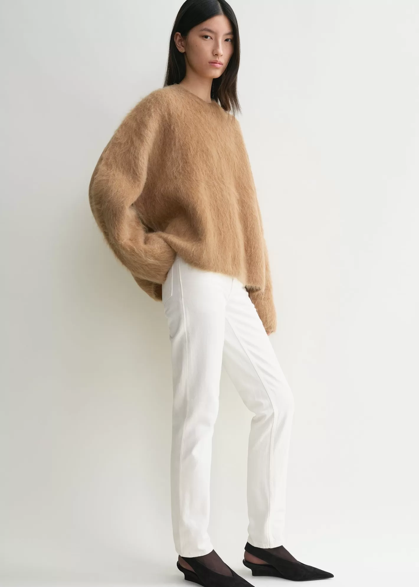 Knits & Sweaters>TOTEME Boxy alpaca knit camel melange camelmelange