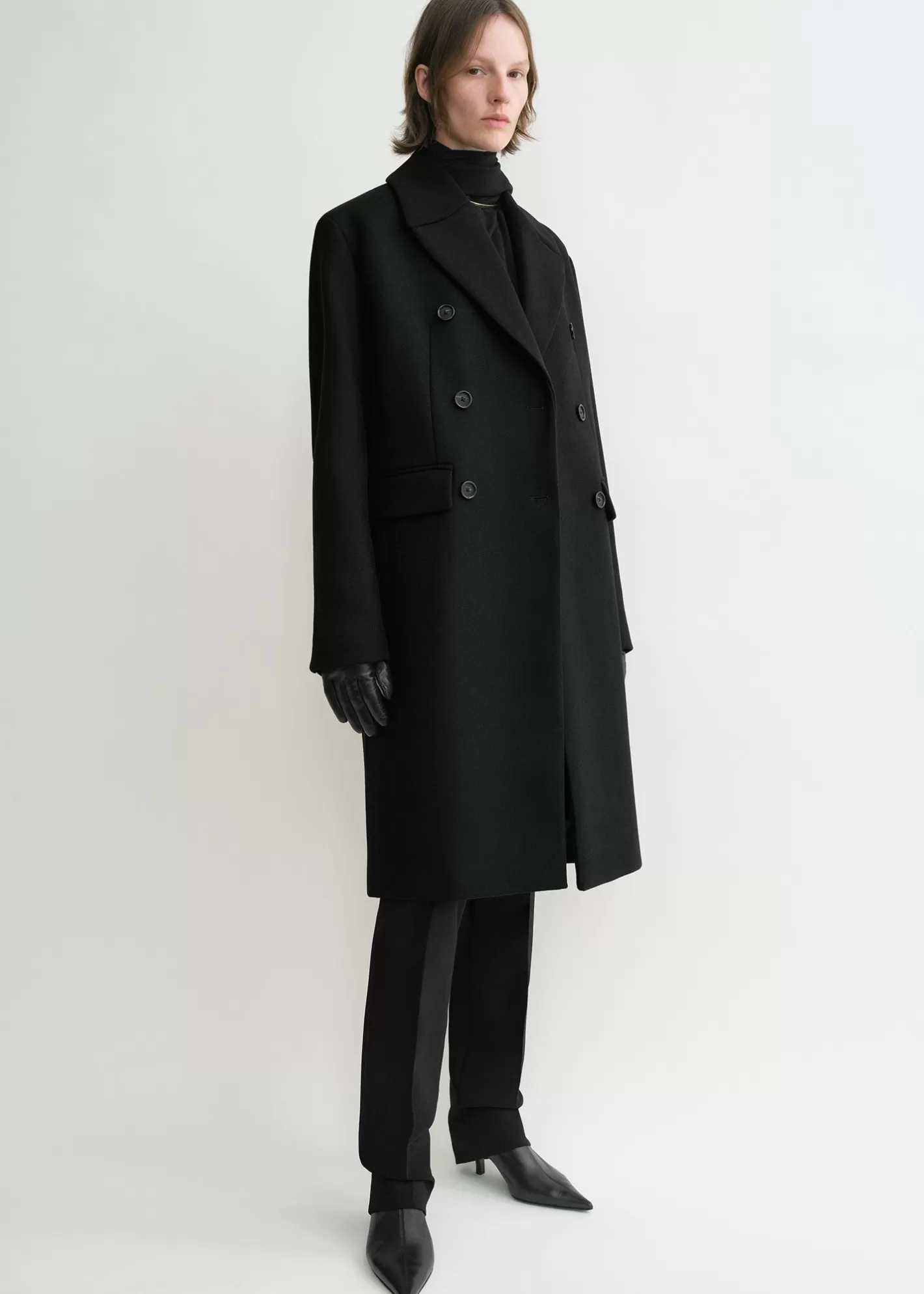 Outerwear>TOTEME Broad midi coat black