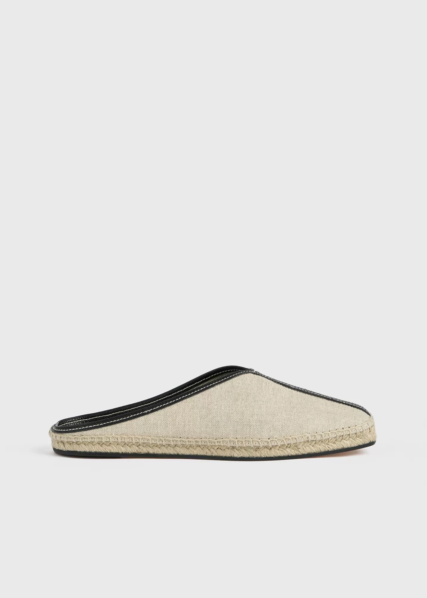 Shoes>TOTEME Canvas espadrille slippers Ecru/black