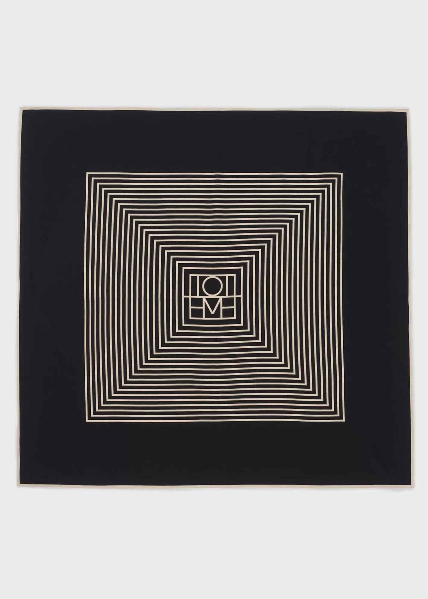 Scarves>TOTEME Centered monogram silk scarf black Blackmonogram