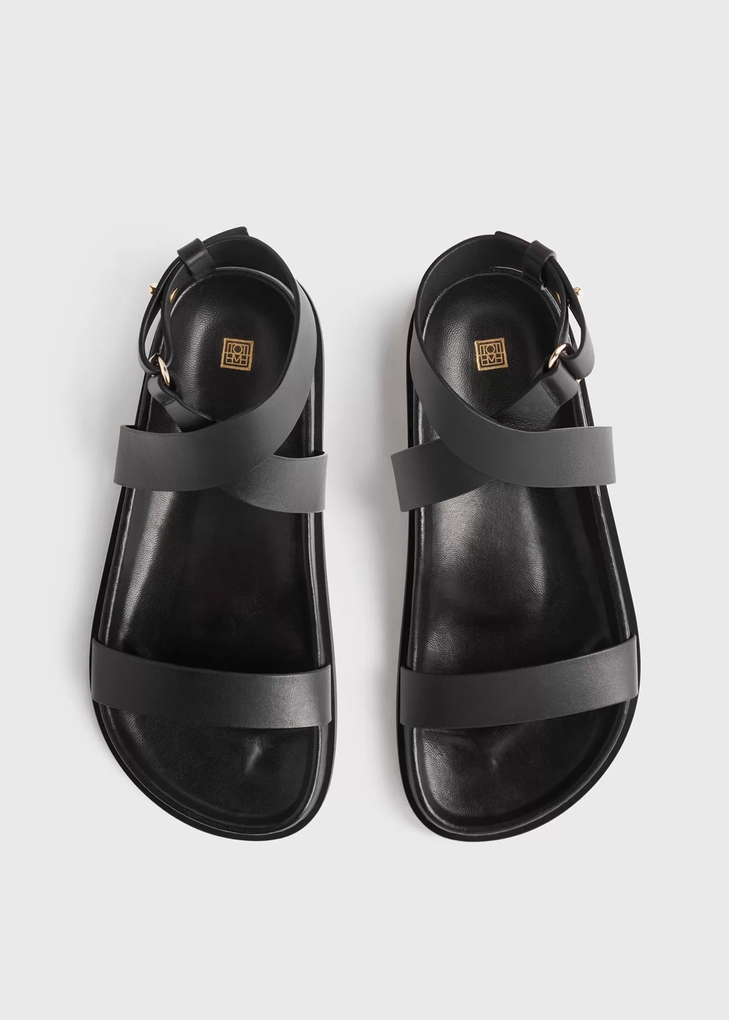 Shoes>TOTEME Chunky leather sandals Black