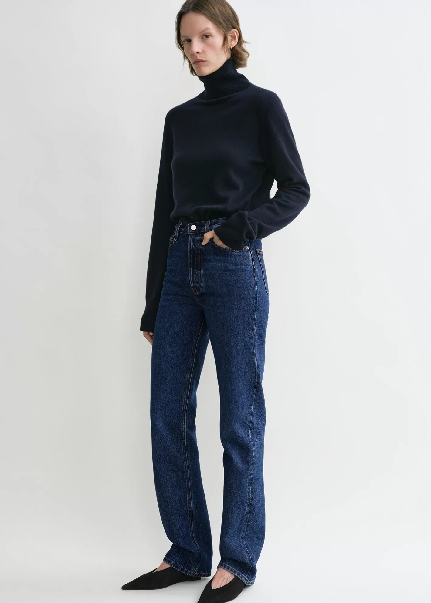 Straight>TOTEME Classic cut denim full length dark blue Darkblue