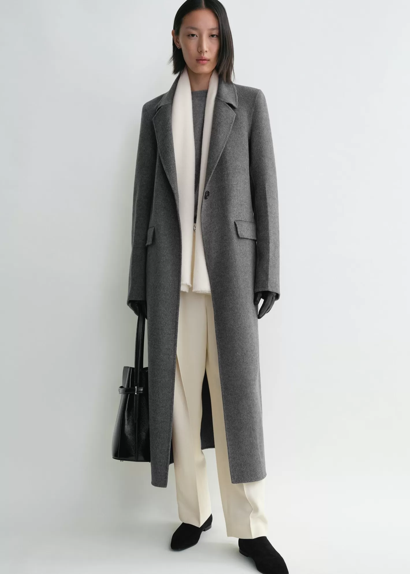 Outerwear>TOTEME Classic doublé coat mid grey melange midgreymelange