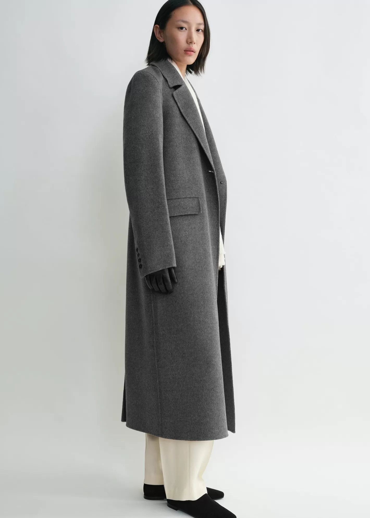 Outerwear>TOTEME Classic doublé coat mid grey melange midgreymelange