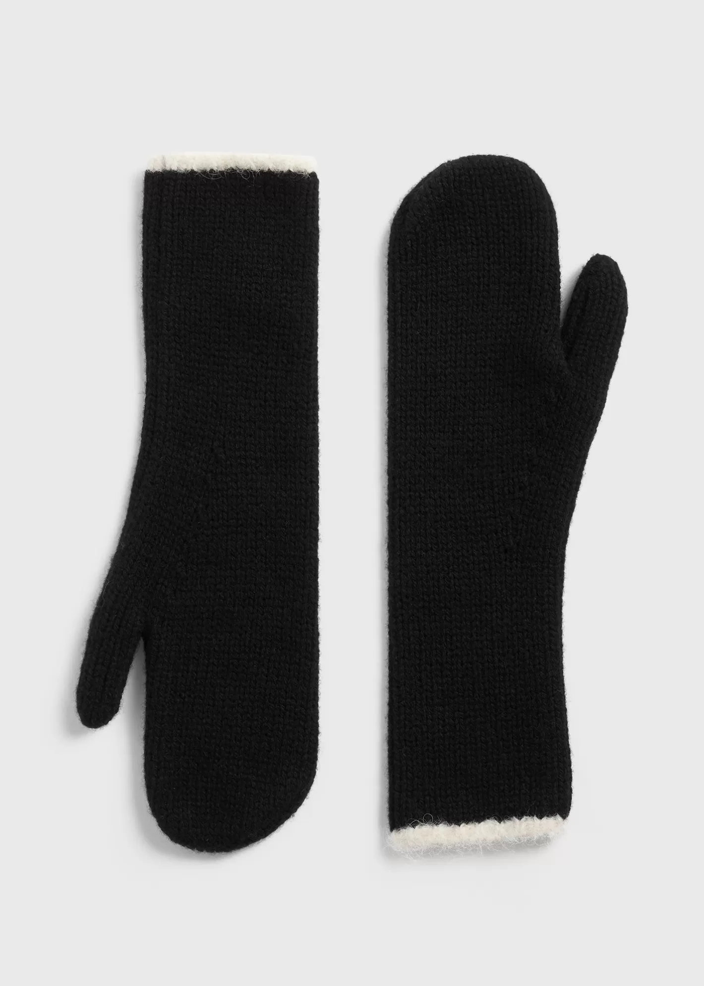 Hats & Gloves>TOTEME Contrast-edge mittens black