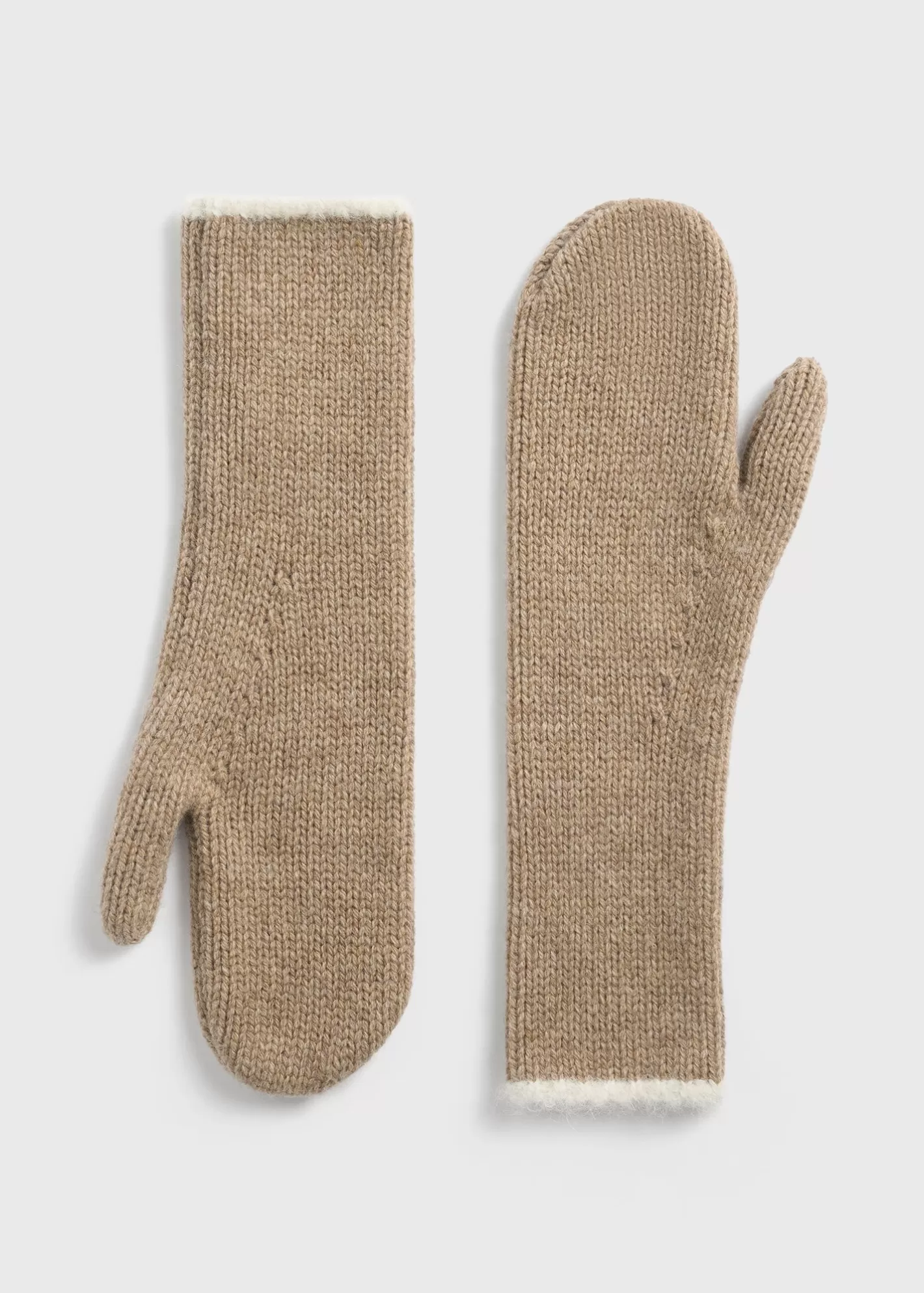 Hats & Gloves>TOTEME Contrast-edge mittens soft camel softcamel