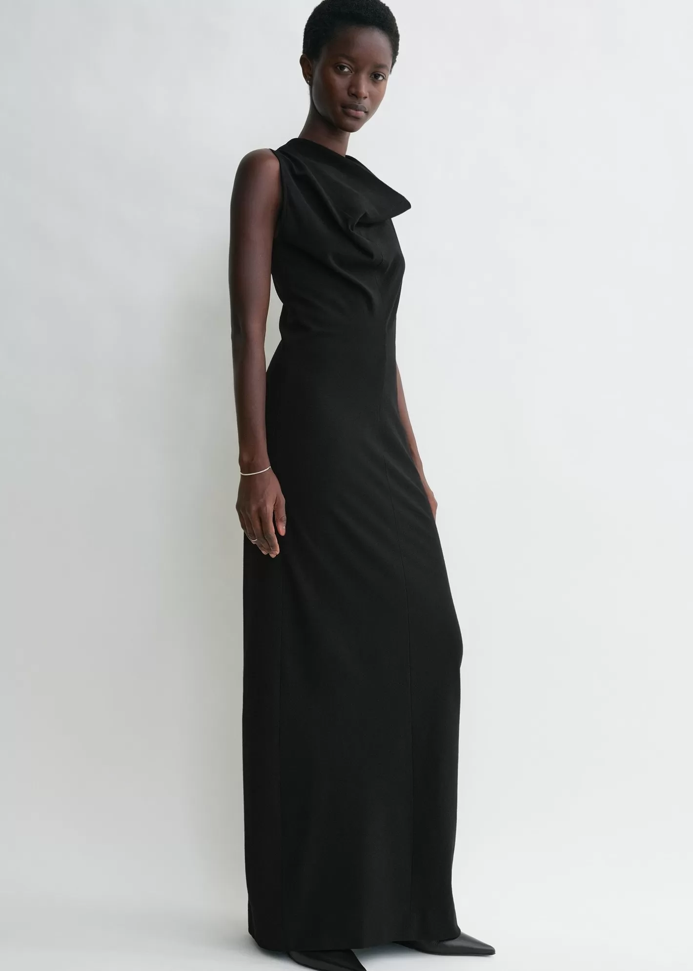 Dresses & Skirts>TOTEME Cowl-neck dress black