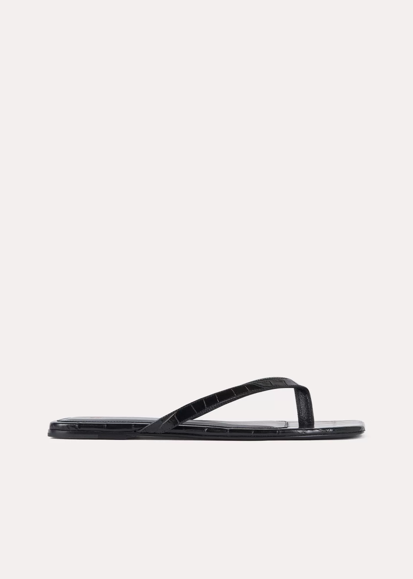 Shoes>TOTEME Croco-embossed flip flops black Blackcroco