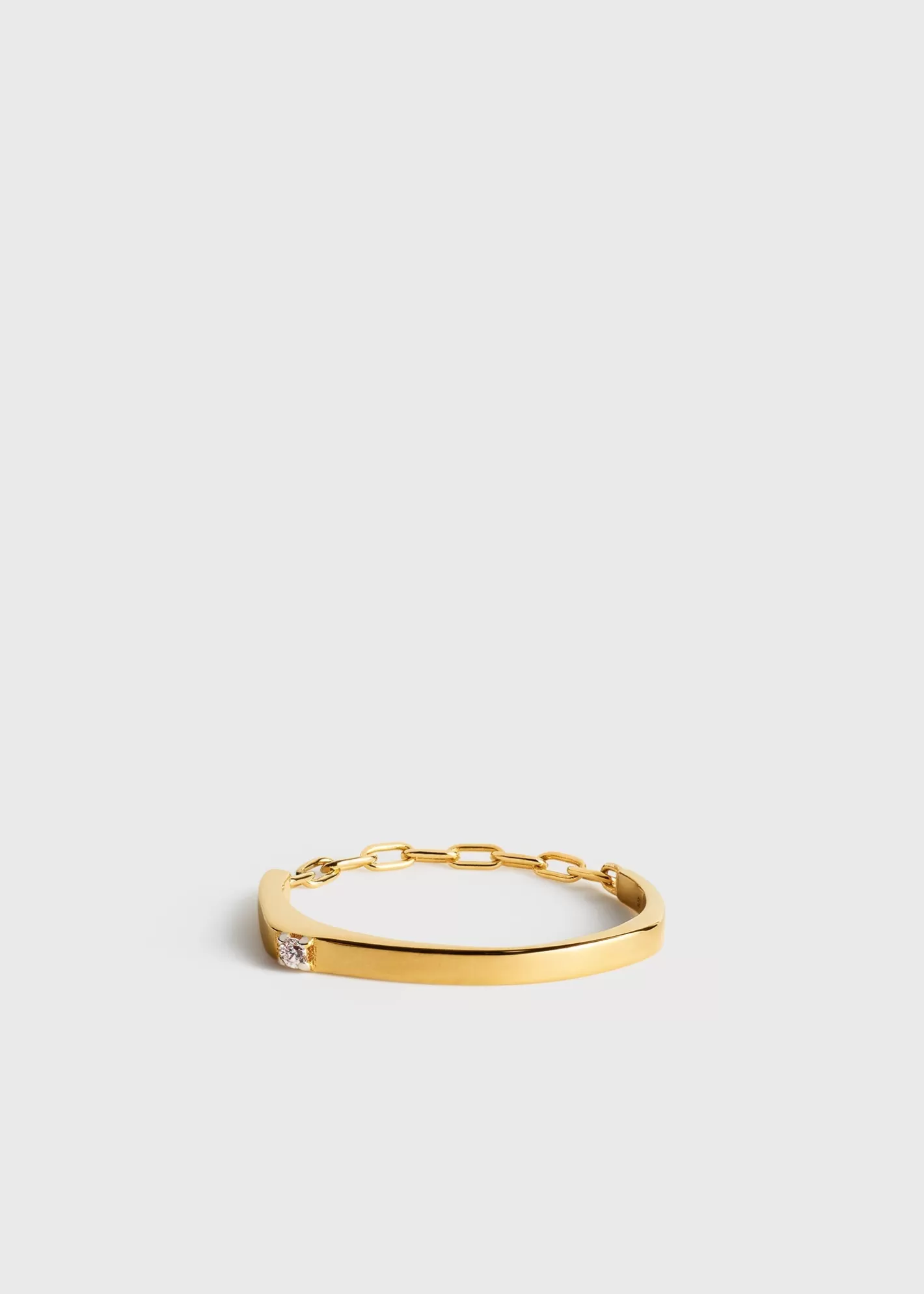 Jewelry>TOTEME Diamond chain ring 18kt gold