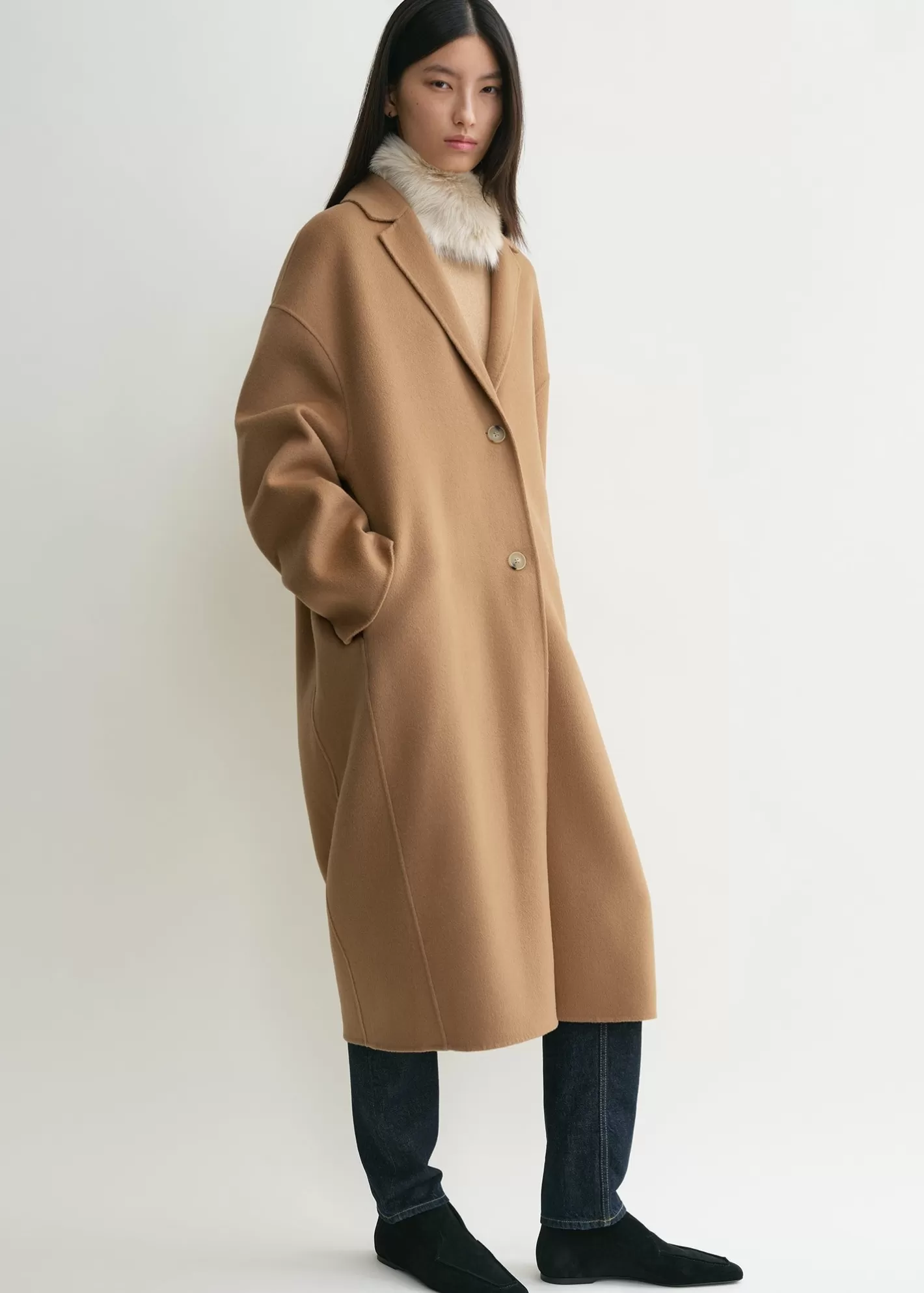 Outerwear>TOTEME Doublé cocoon coat camel