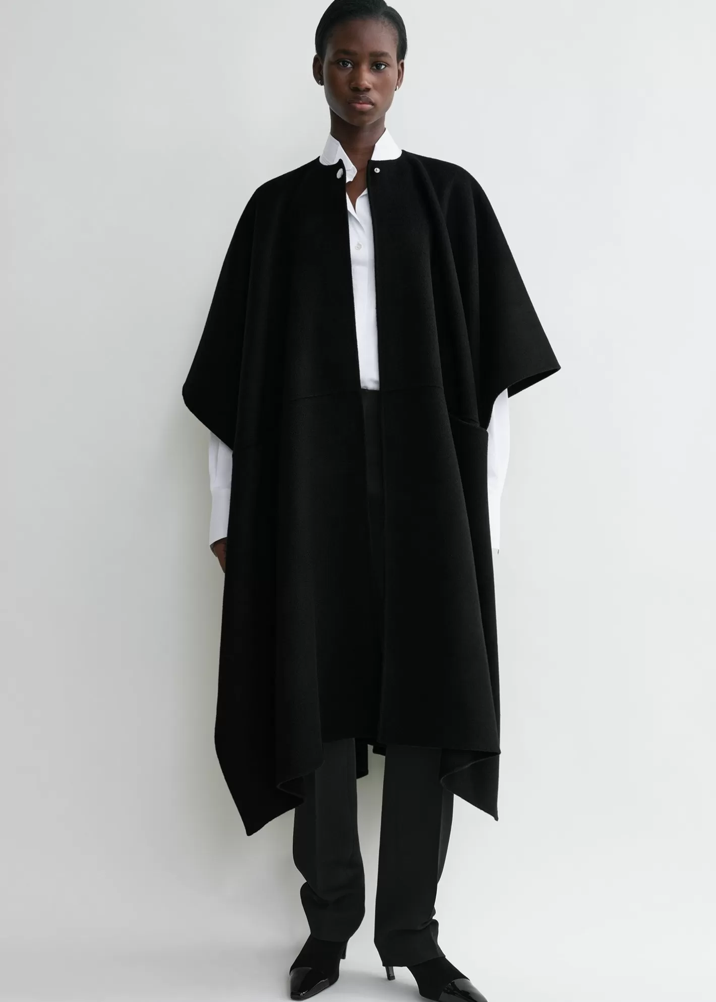 Outerwear>TOTEME Doublé scarf coat black