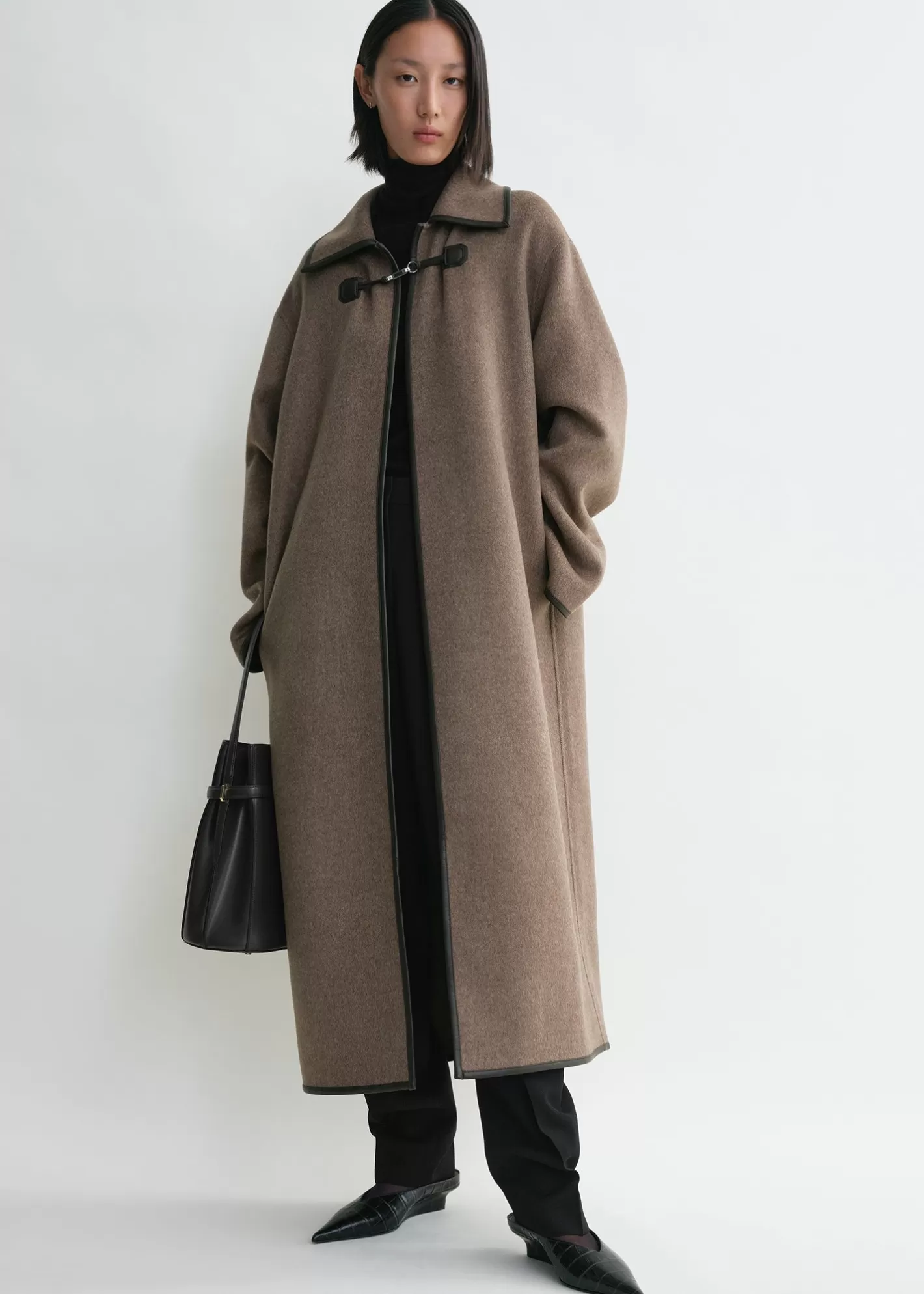 Outerwear>TOTEME Double clasp coat oak melange oakmelange