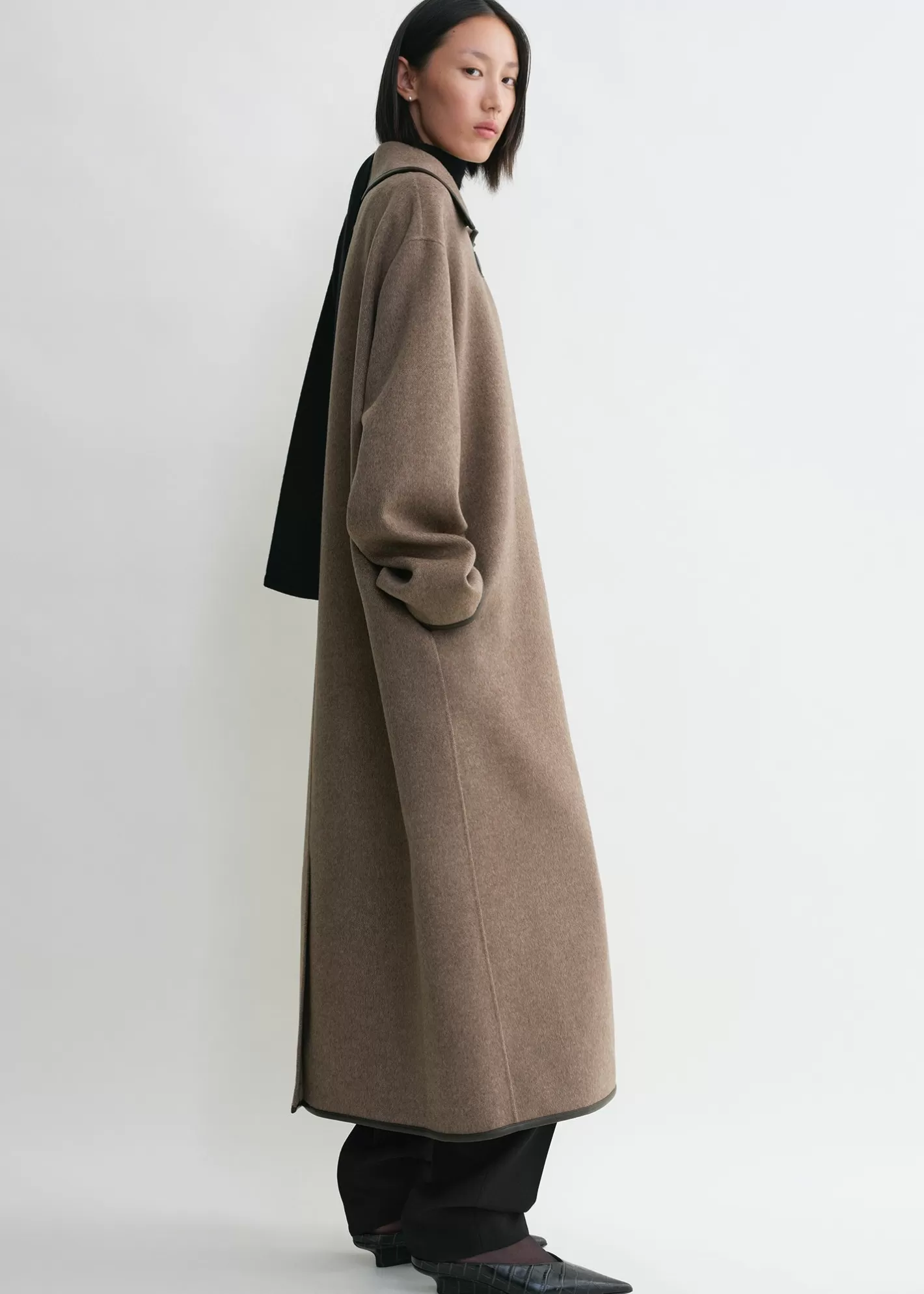 Outerwear>TOTEME Double clasp coat oak melange oakmelange