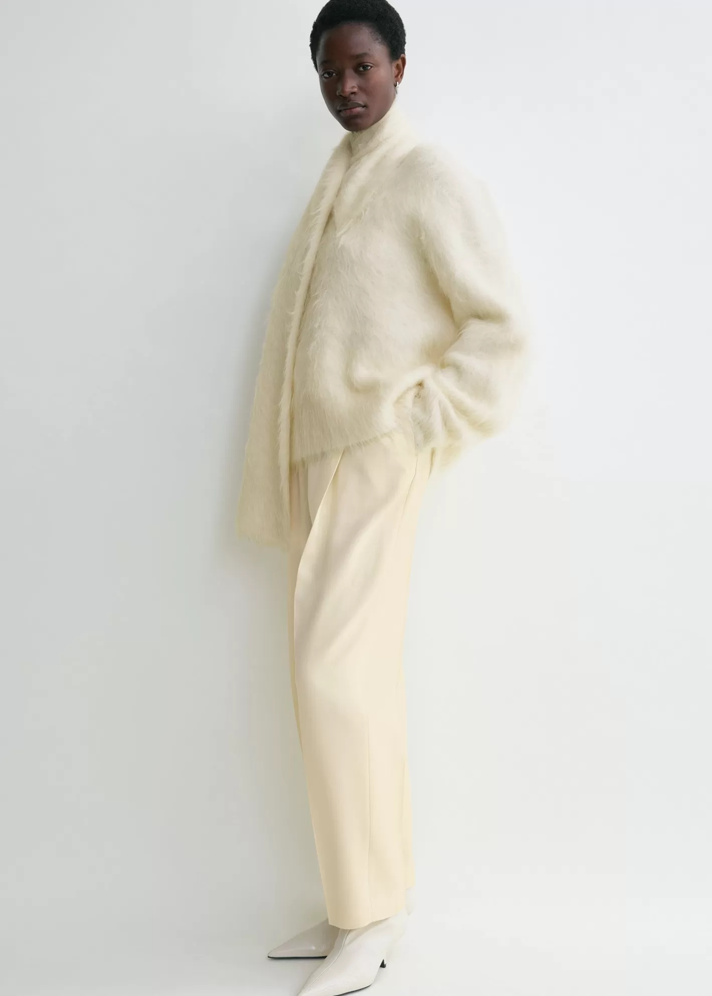 Knits & Sweaters>TOTEME Draped-scarf knit ivory