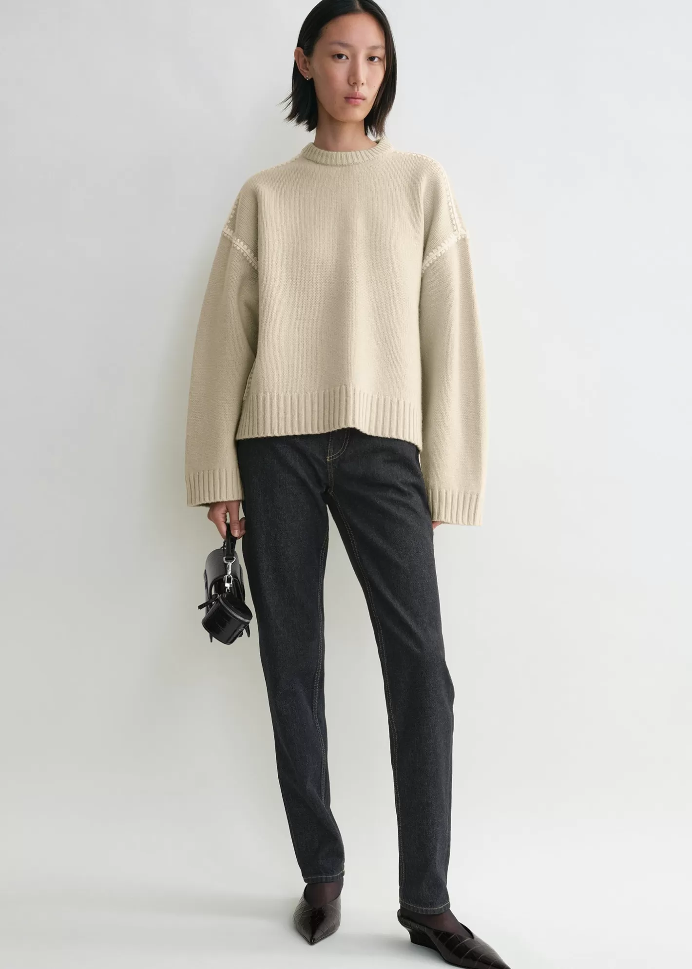 Knits & Sweaters>TOTEME Embroidered wool cashmere knit harvest