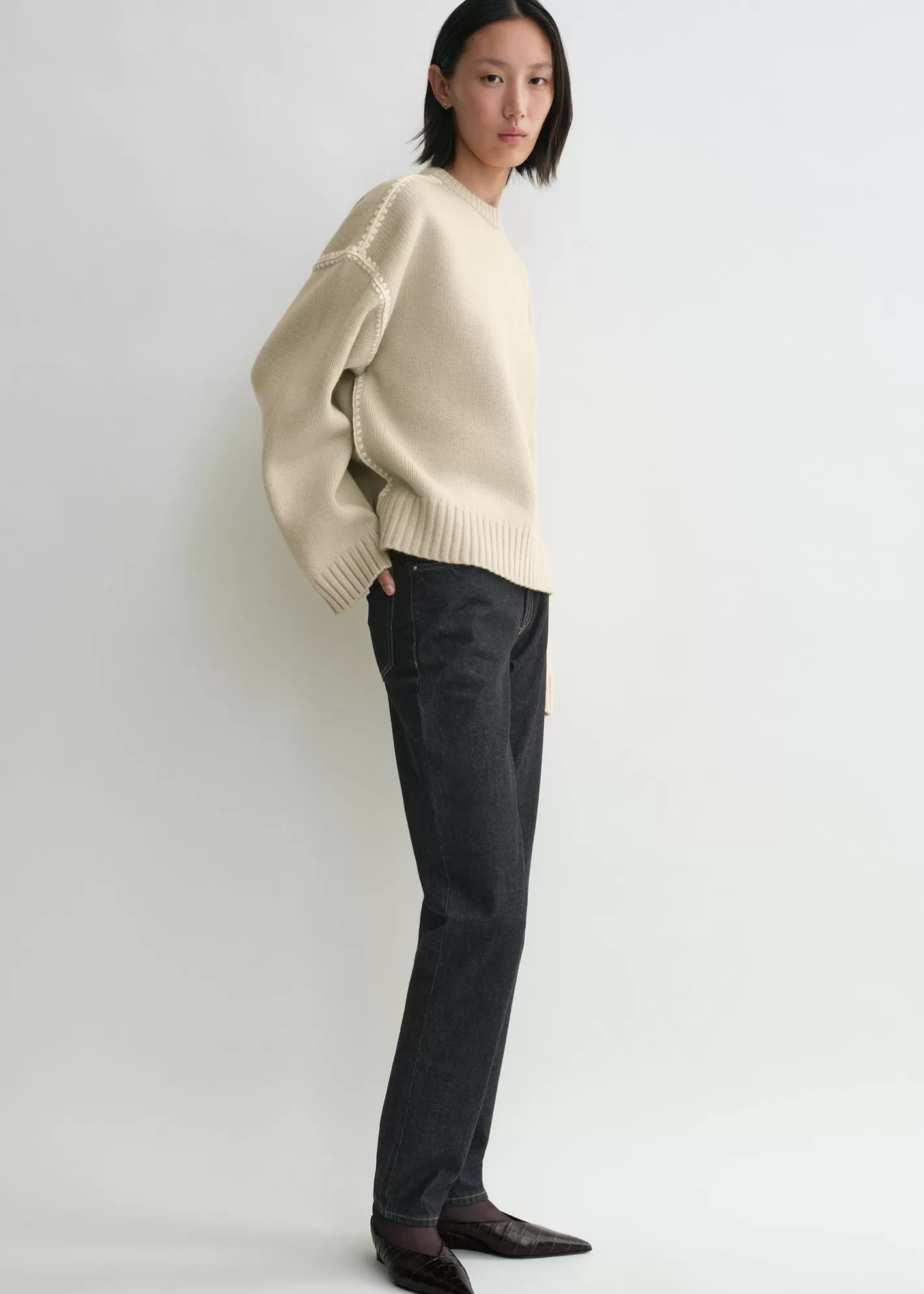 Knits & Sweaters>TOTEME Embroidered wool cashmere knit harvest