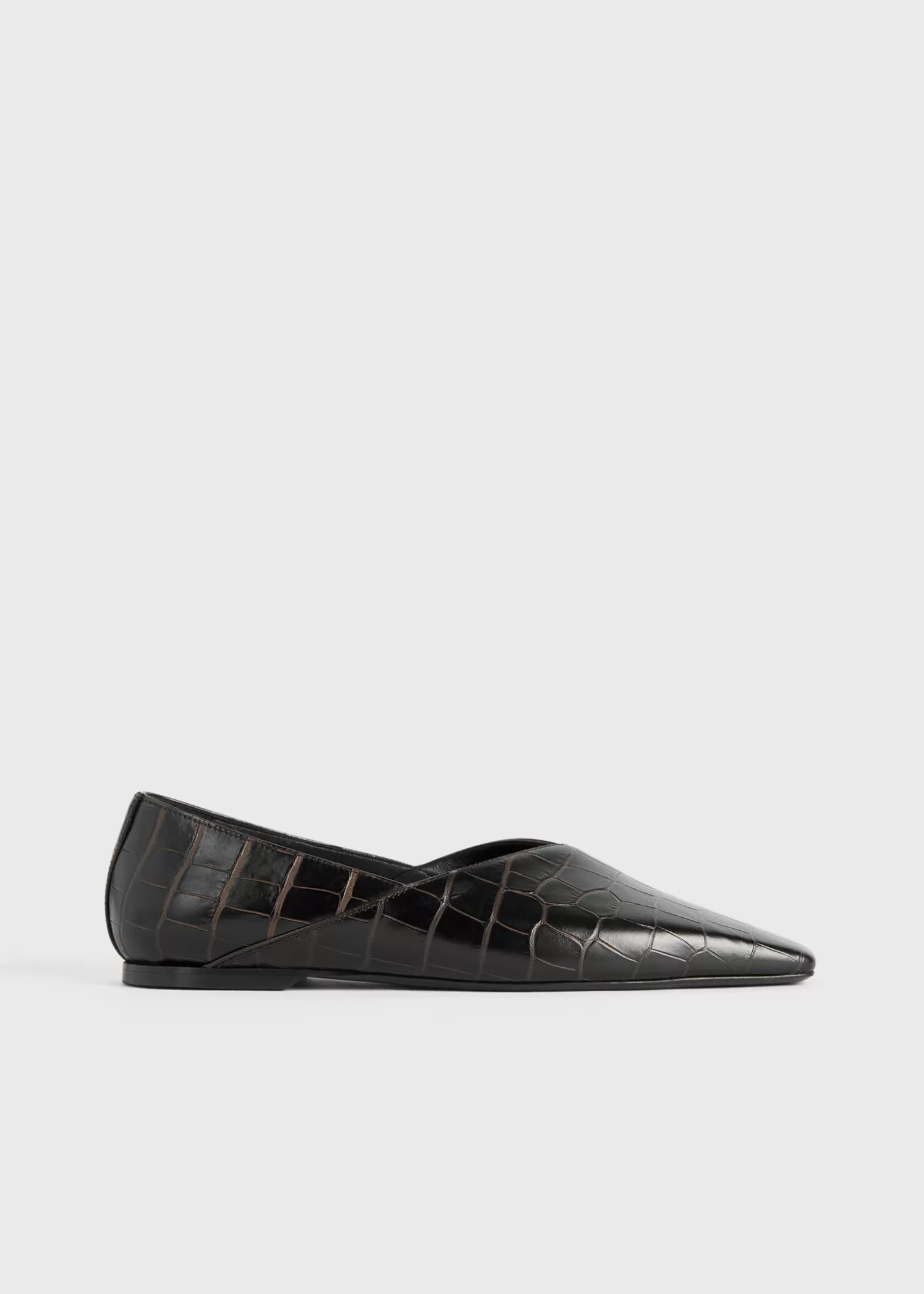 Shoes>TOTEME Everyday croco-embossed flats dark brown darkbrown