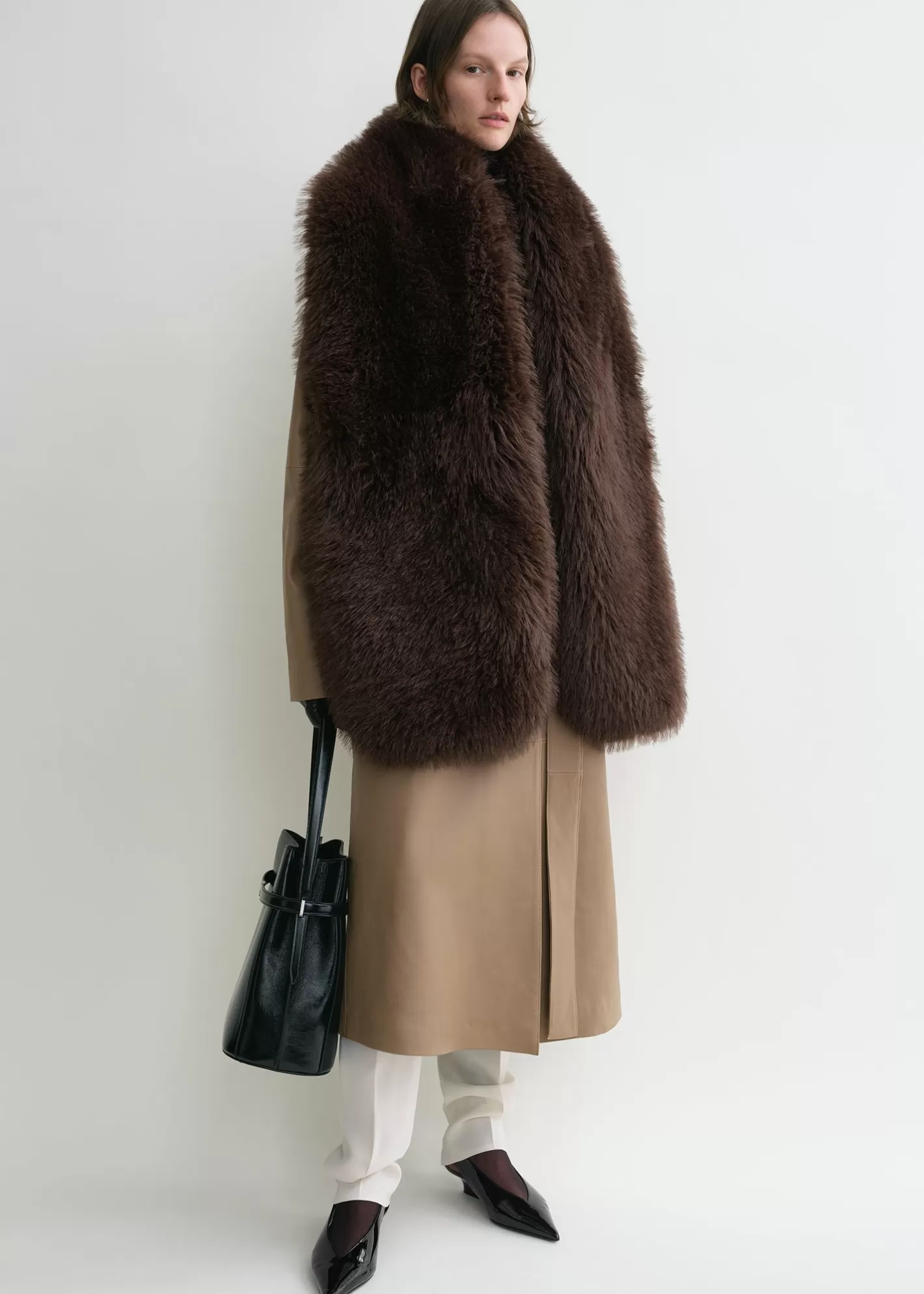 Scarves>TOTEME Faux fur stole beaver brown beaverbrown