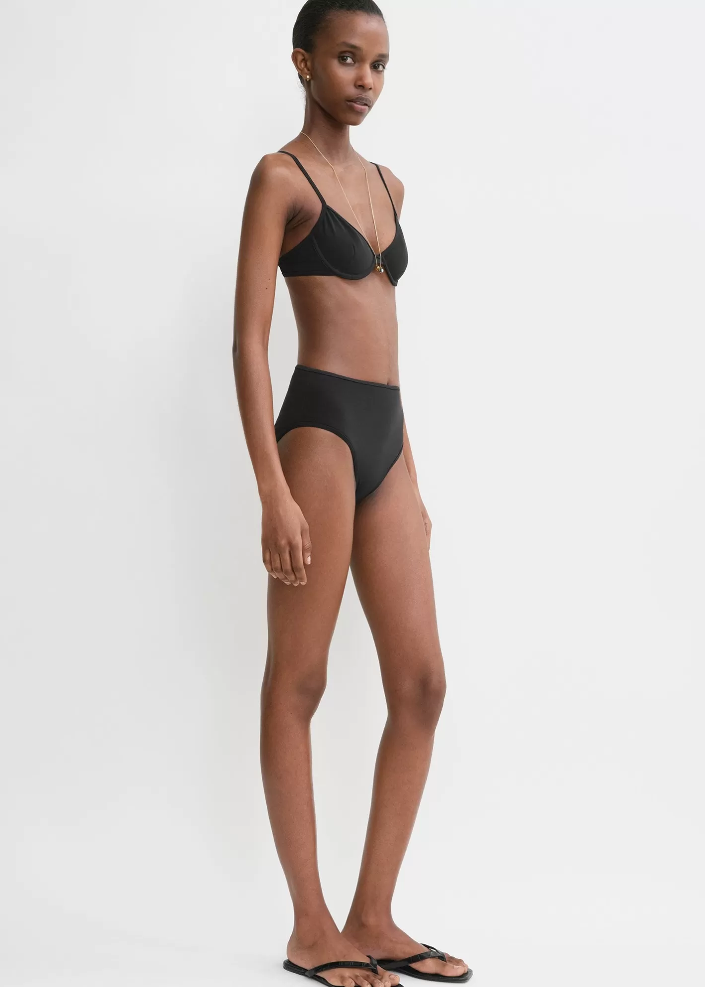 Swim>TOTEME Half-cup bikini top Black