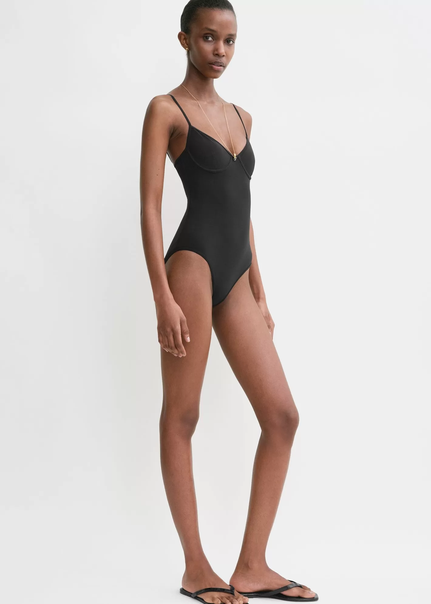 Swim>TOTEME Half-cup swimsuit Black