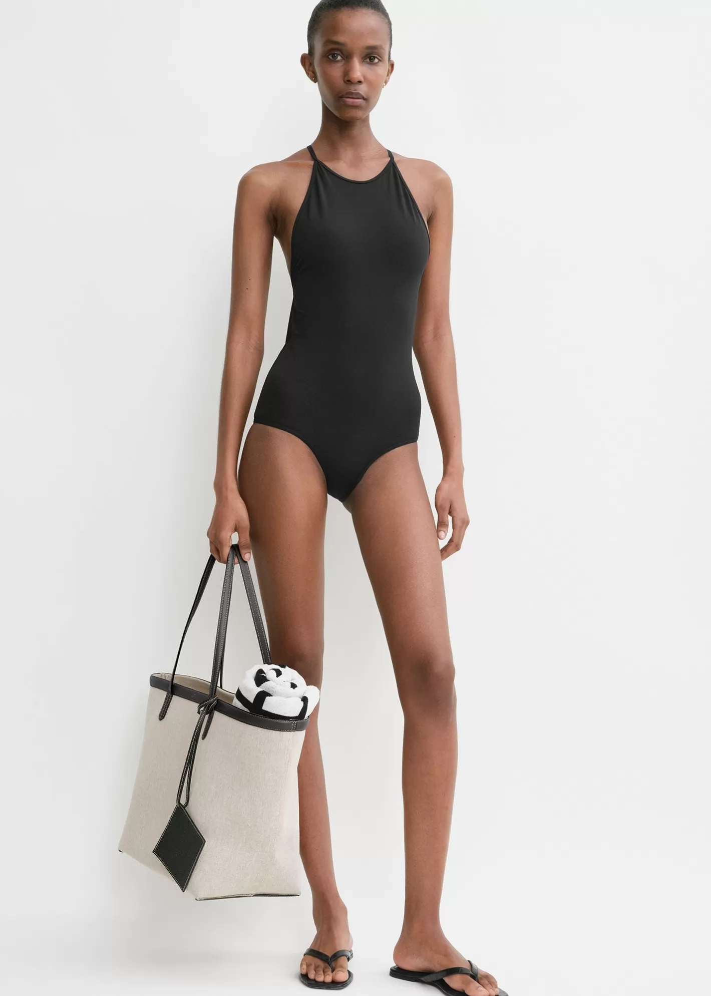 Swim>TOTEME High neck swimsuit Black