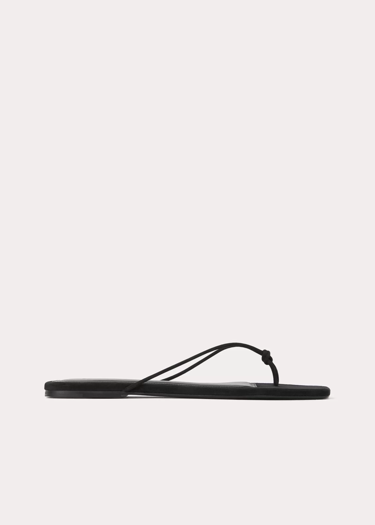 Shoes>TOTEME Knotted leather flip flops Black