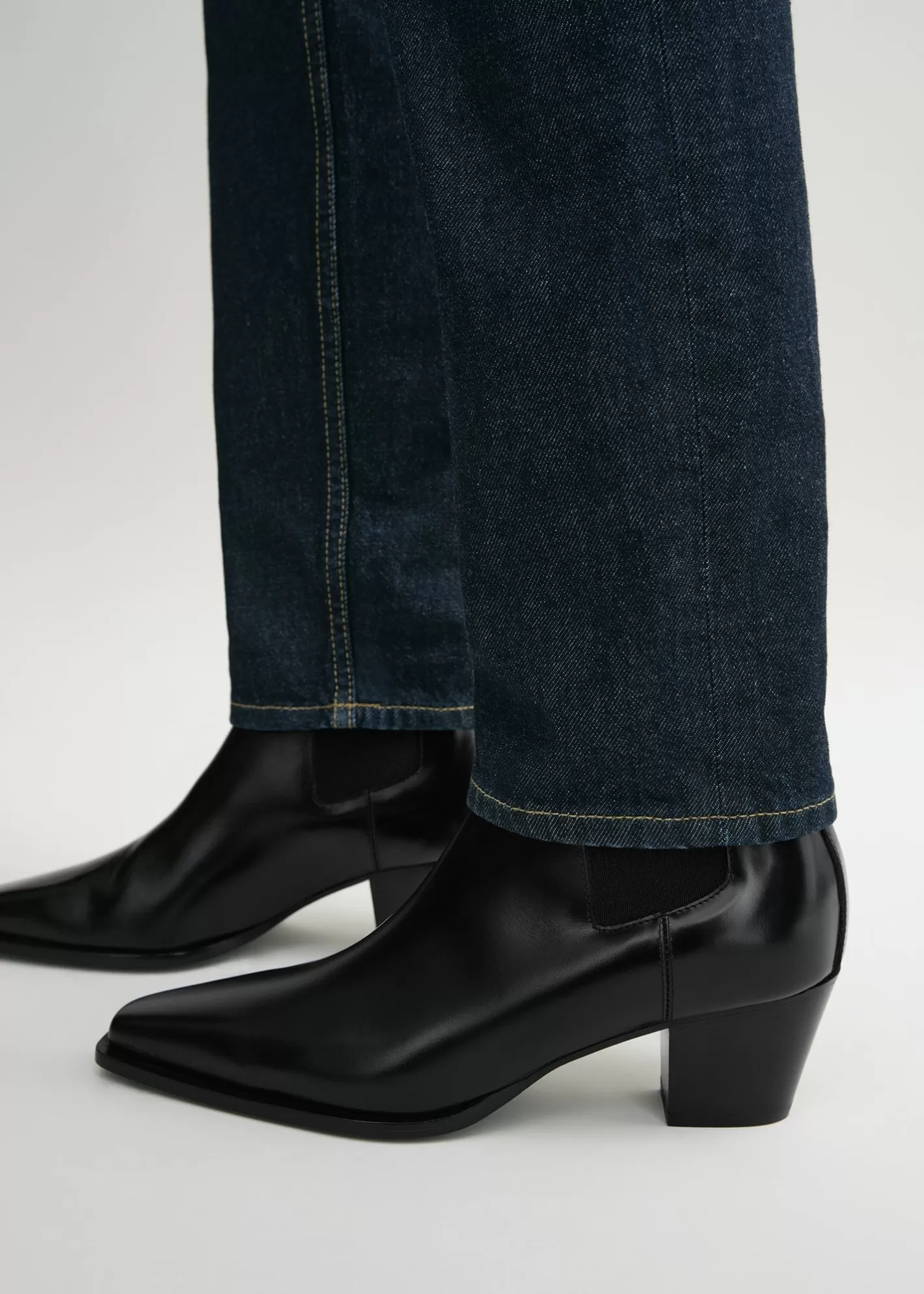 Shoes>TOTEME Leather city boots Black