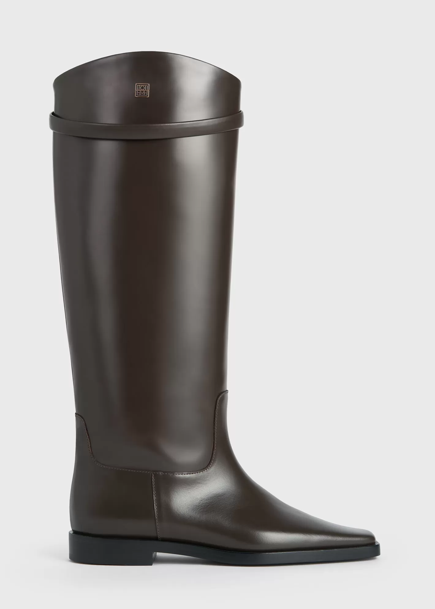 Shoes>TOTEME Leather riding boots Coffee