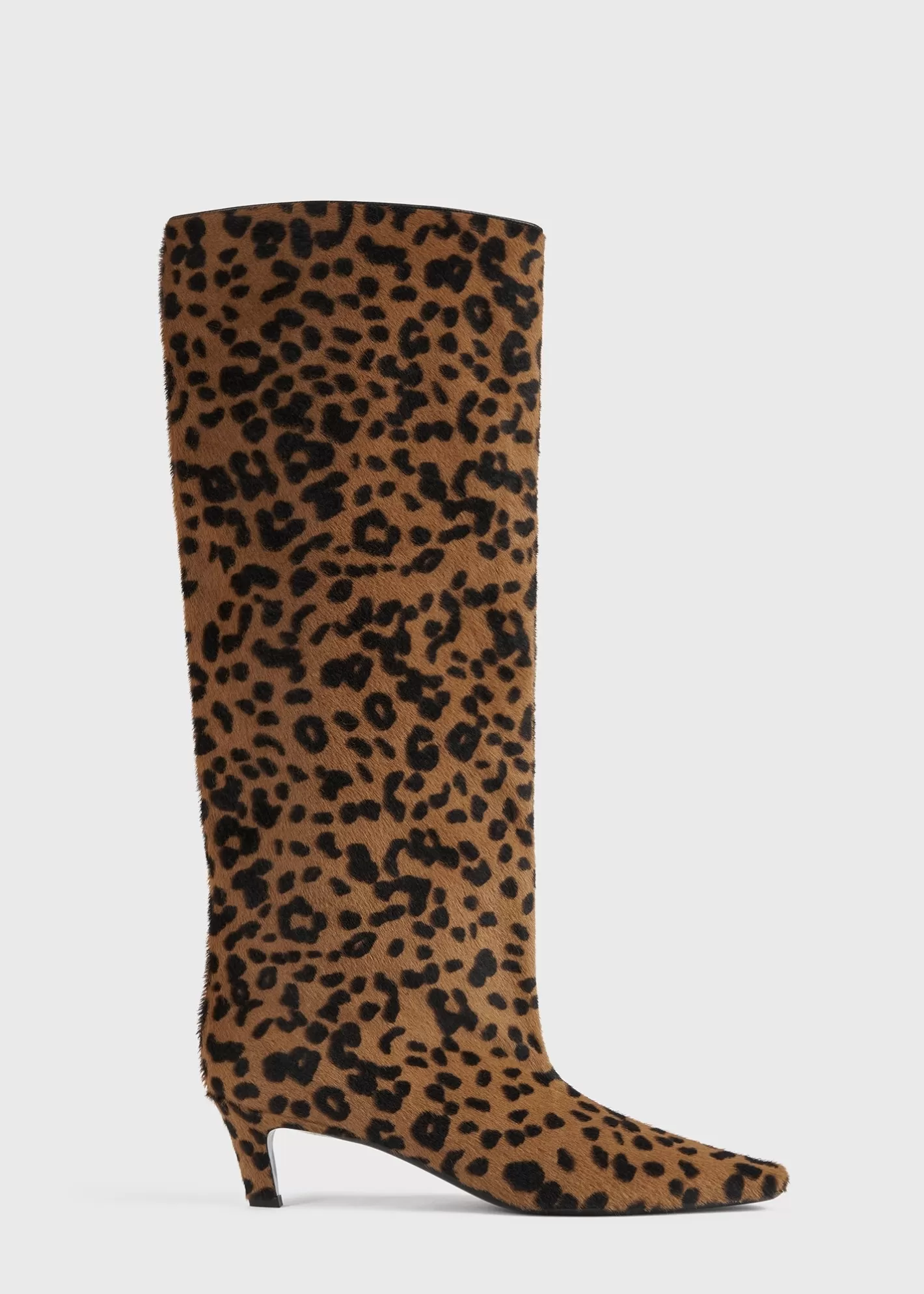 Shoes>TOTEME Leather wide shaft boots leopard Leopardp