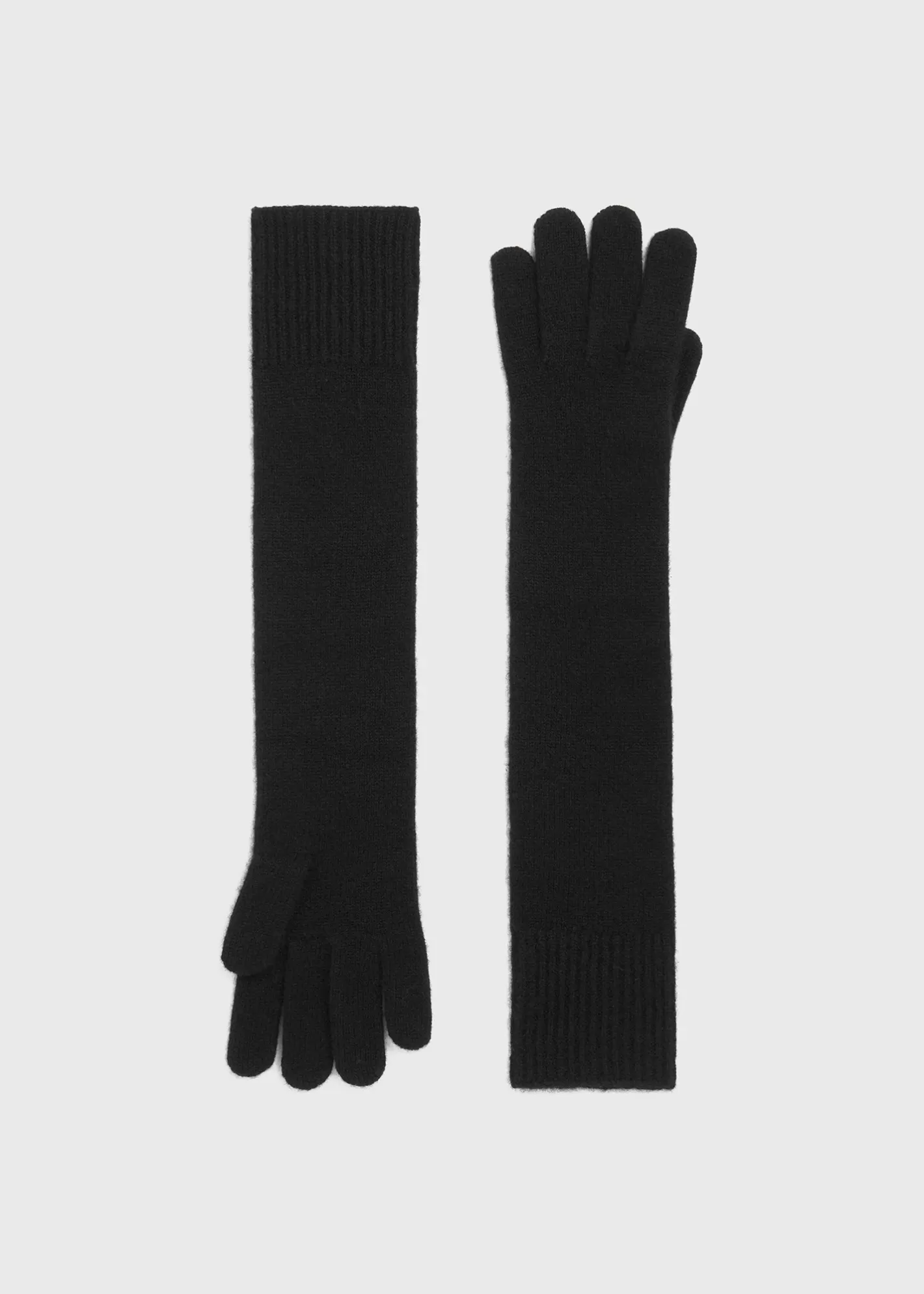 Hats & Gloves>TOTEME Long knit gloves black