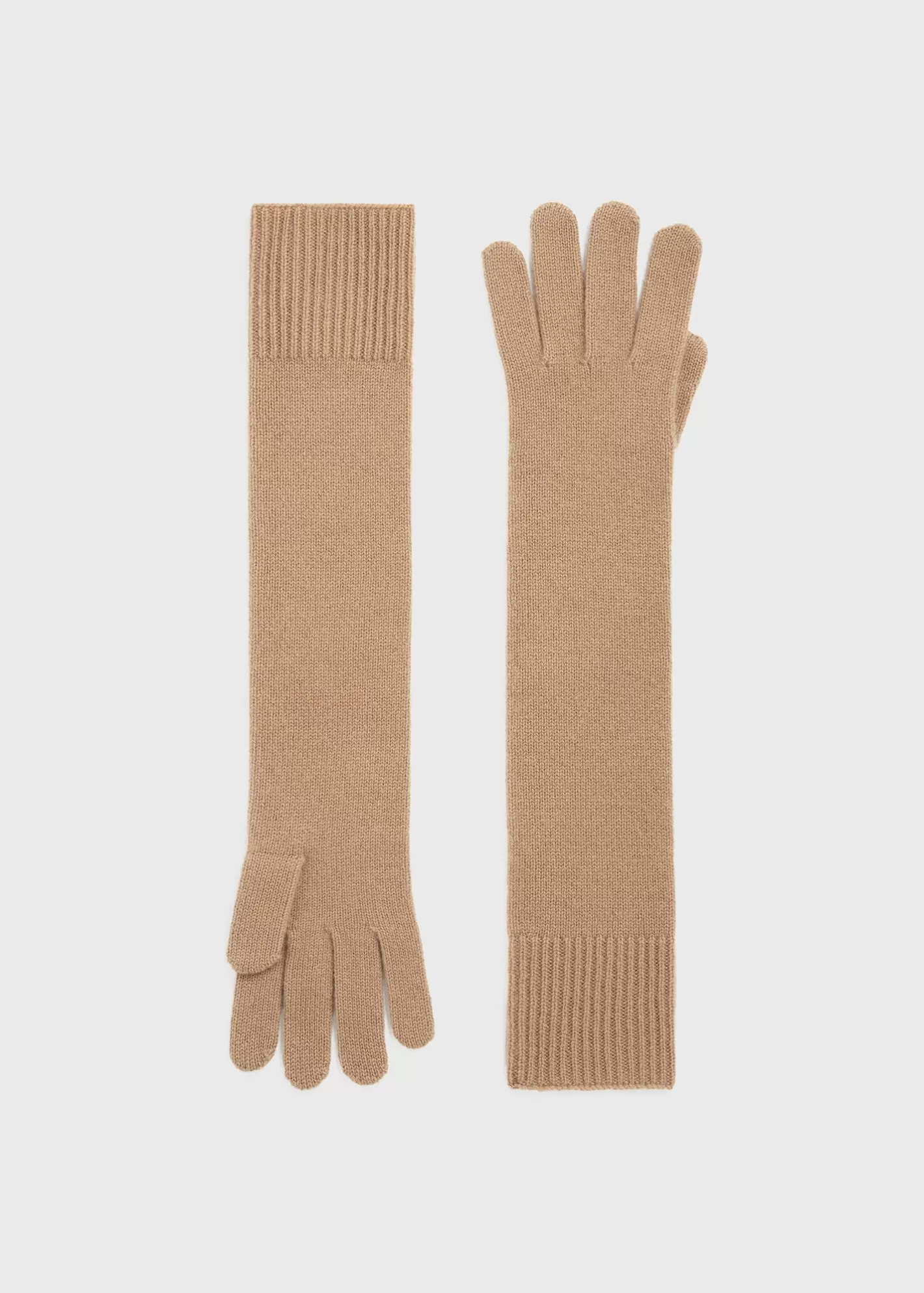 Hats & Gloves>TOTEME Long knit gloves camel