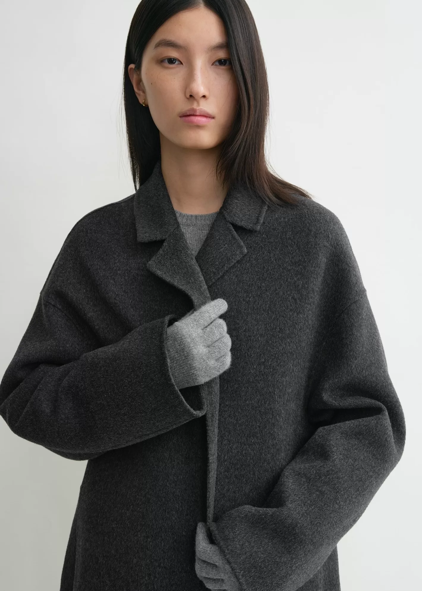 Hats & Gloves>TOTEME Long knit gloves grey mélange greymelange