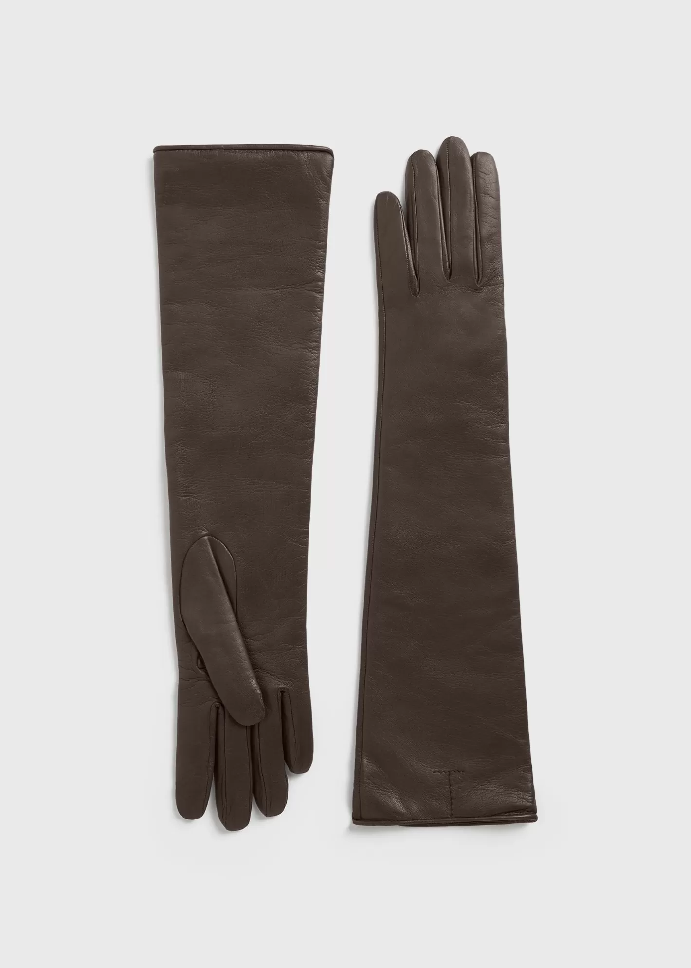 Hats & Gloves>TOTEME Long leather gloves brown