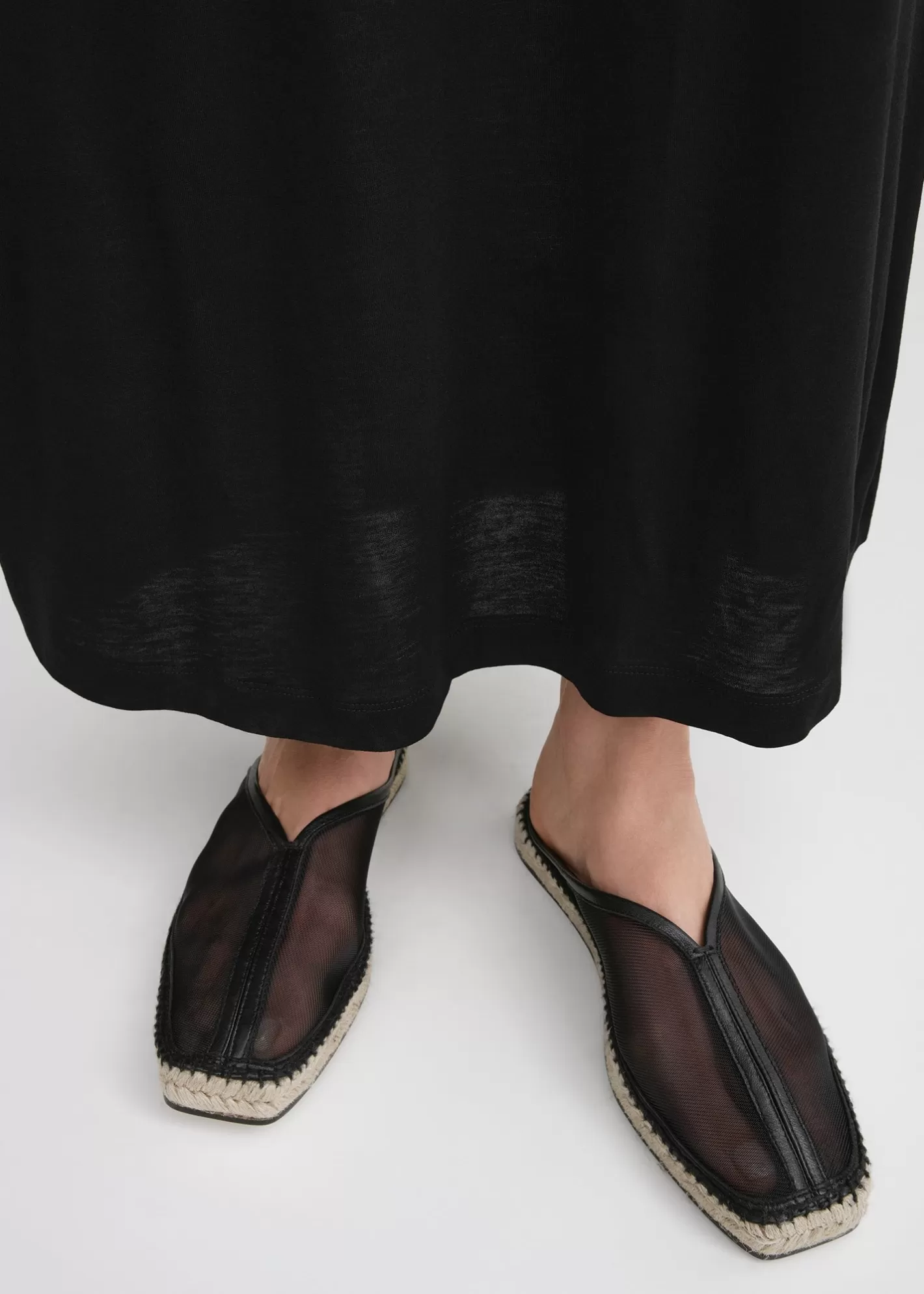 Shoes>TOTEME Mesh espadrille slippers Black