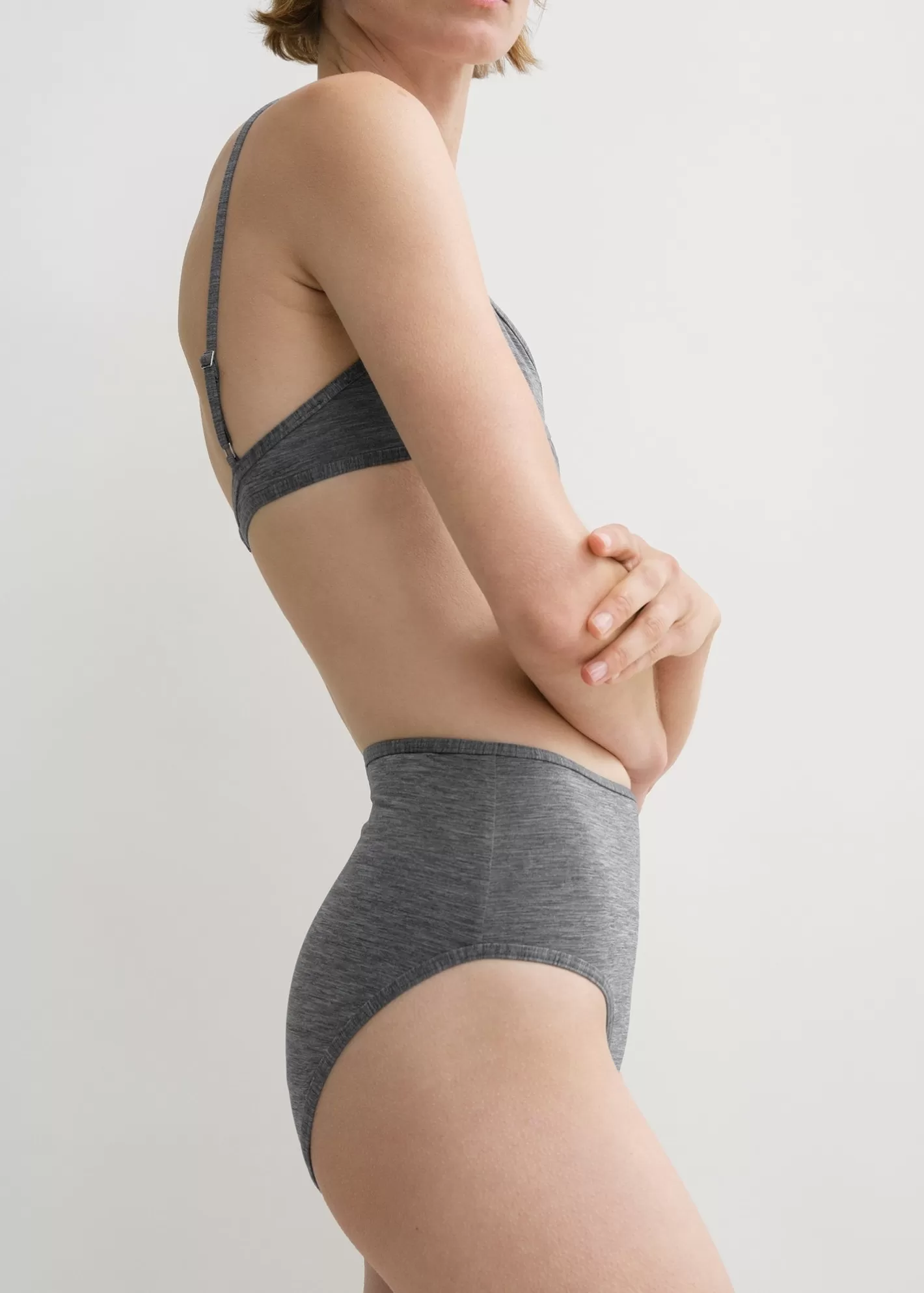 Swim>TOTEME Mid-rise bikini bottoms grey mélange Greymelange