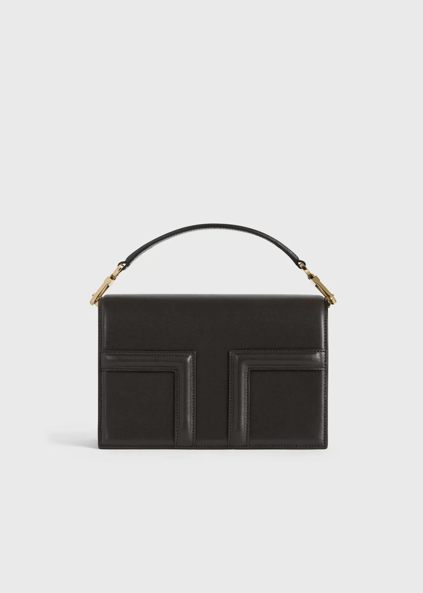 T-flap Bags>TOTEME Mini T-Flap leather bag bark