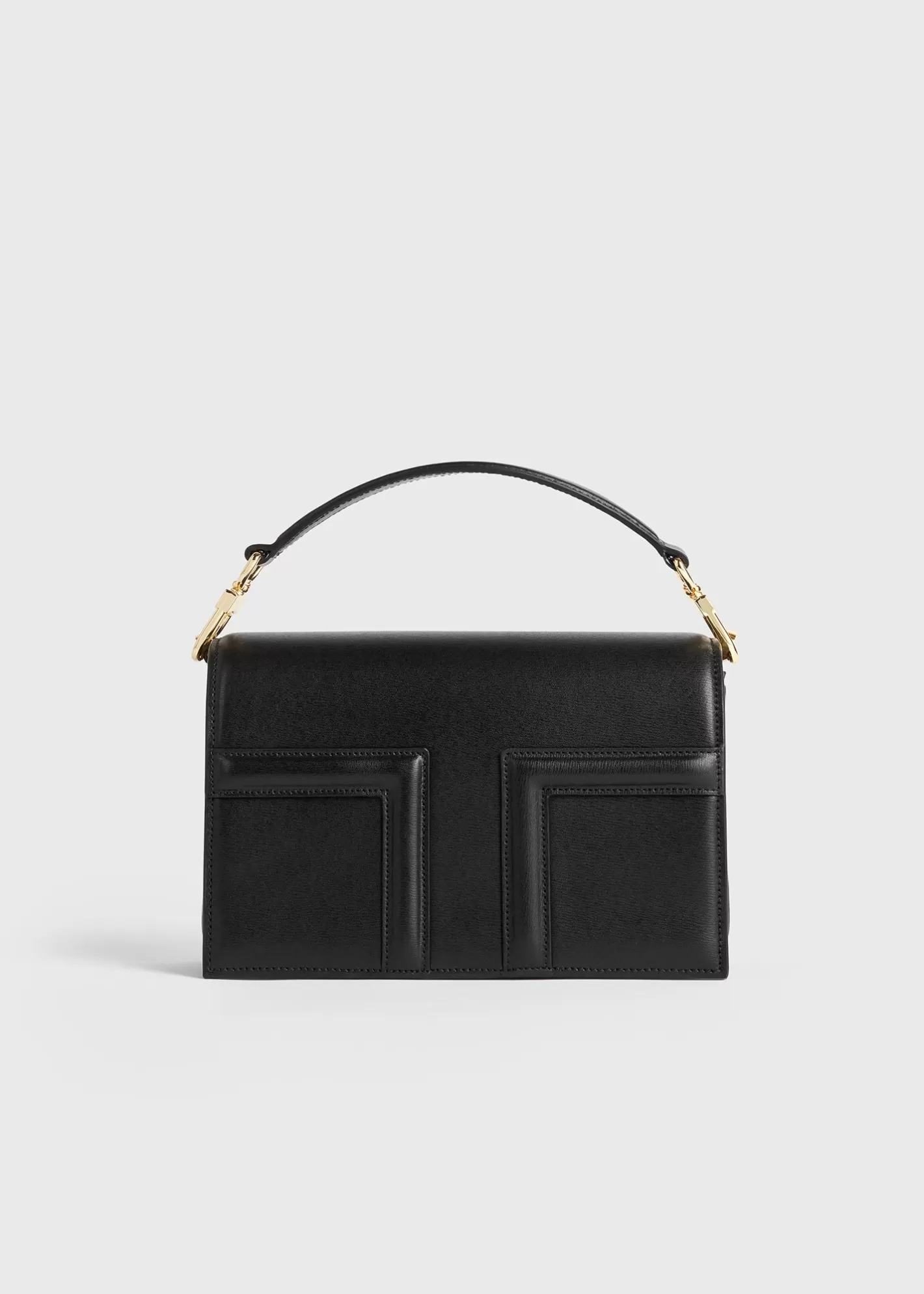 T-flap Bags>TOTEME Mini T-Flap leather bag black