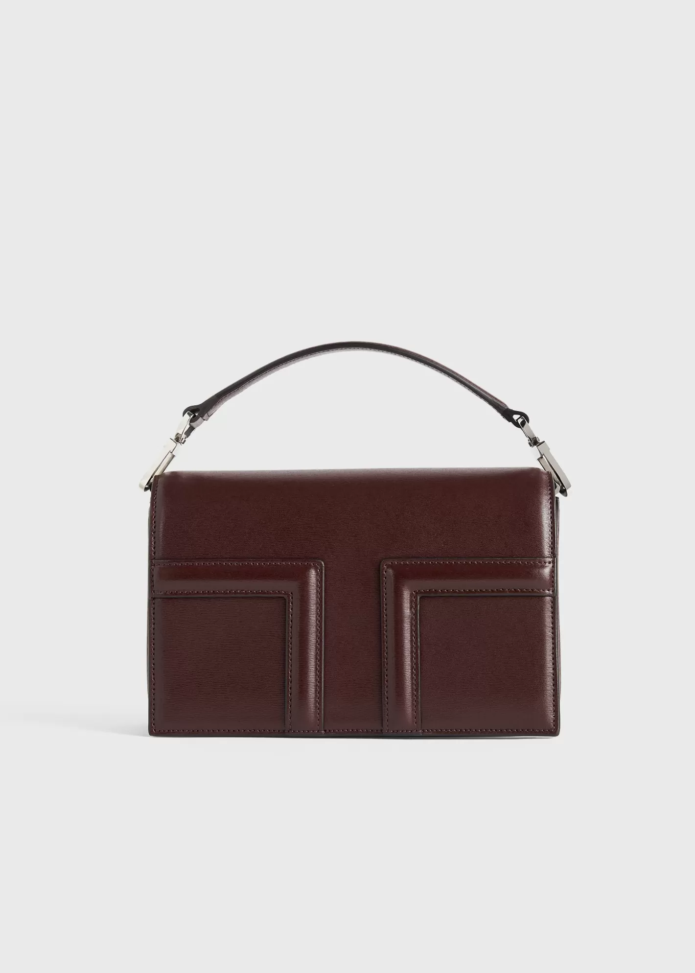 T-flap Bags>TOTEME Mini t-flap leather bag bordeaux