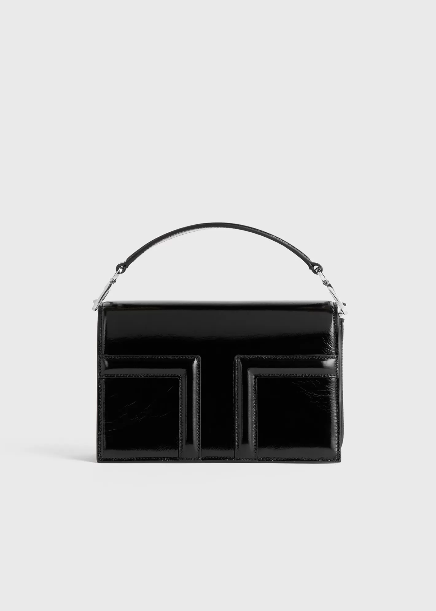 T-flap Bags>TOTEME Mini T-Flap Naplack bag black