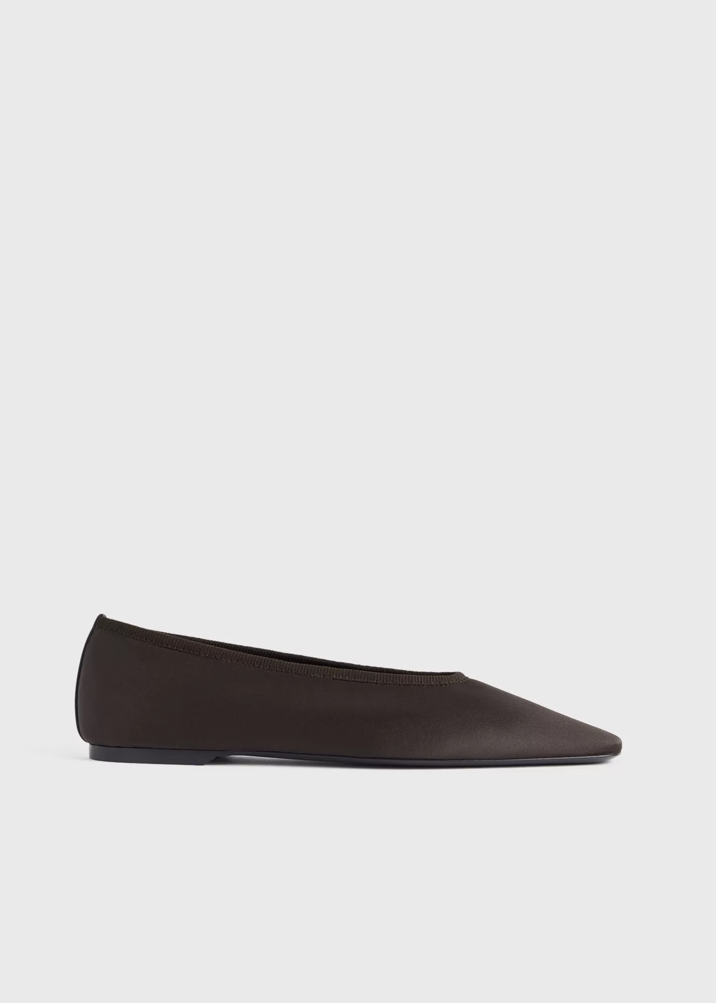 Shoes>TOTEME Minimalist satin ballerinas espresso