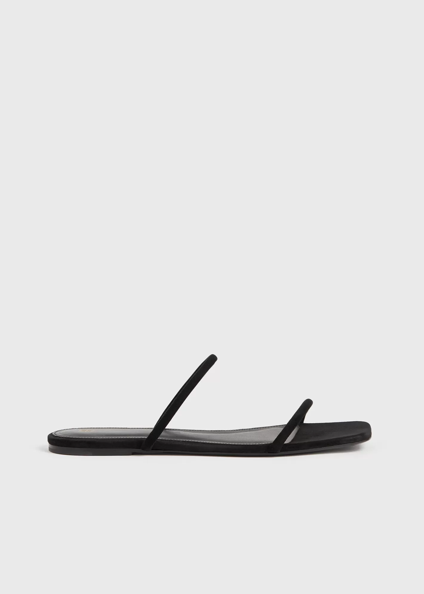 Shoes>TOTEME Minimalist suede slides Black