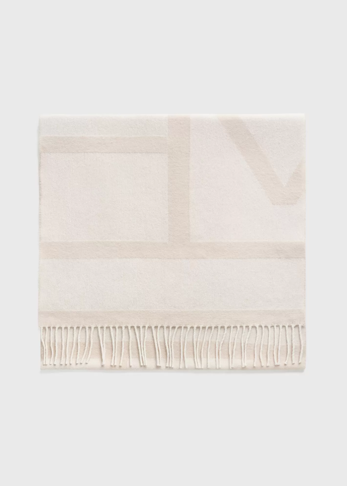 Scarves>TOTEME Monogram jacquard wool scarf bone Bonemonogram